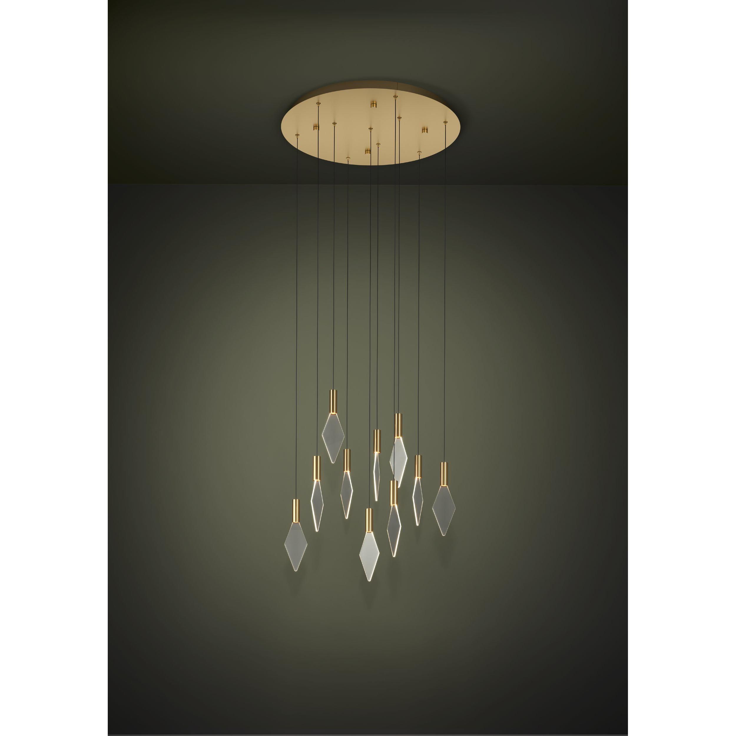 Suspension en métal laiton MIRADOR LED INT 10X3W