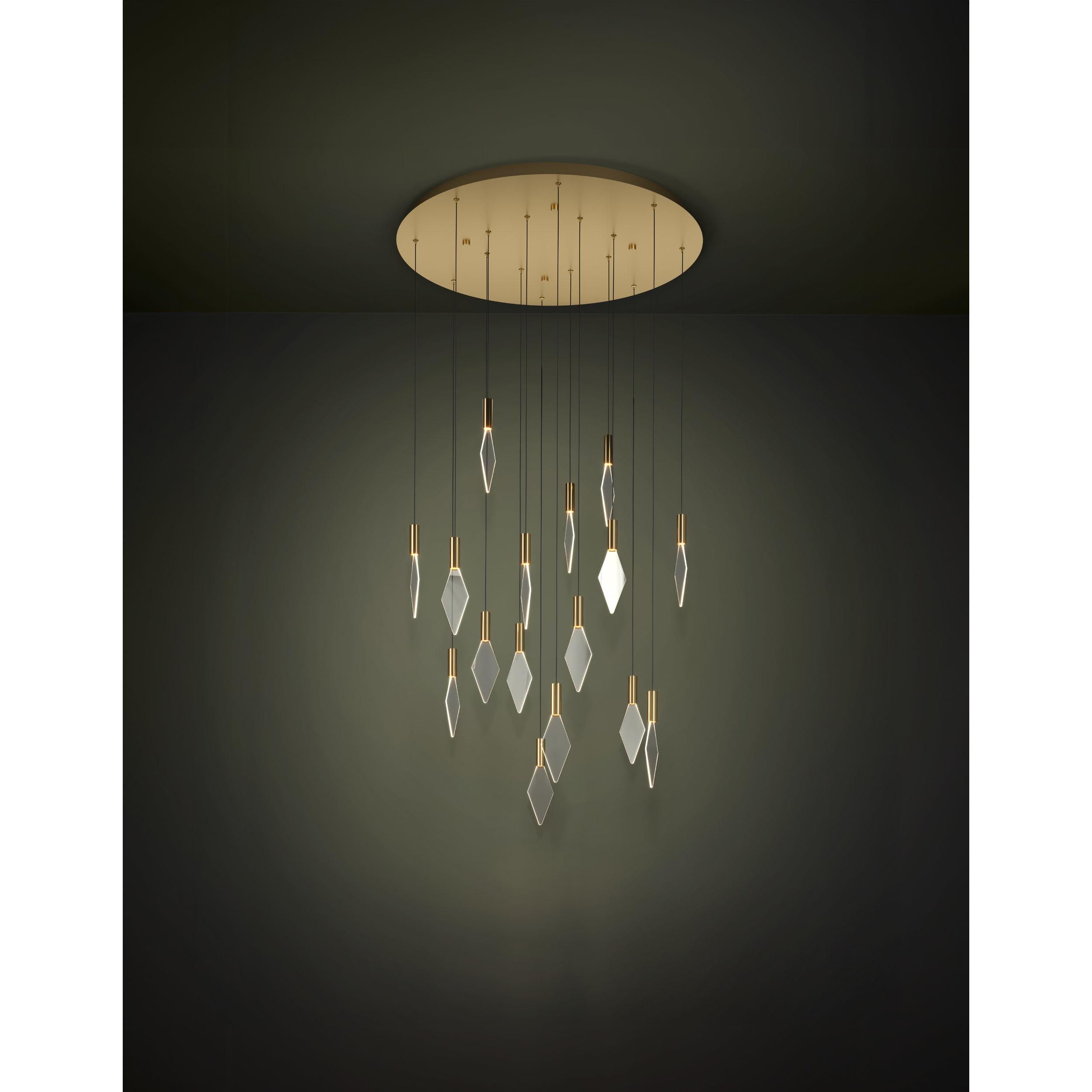 Suspension métal laiton MIRADOR LED INT 16X3,3W