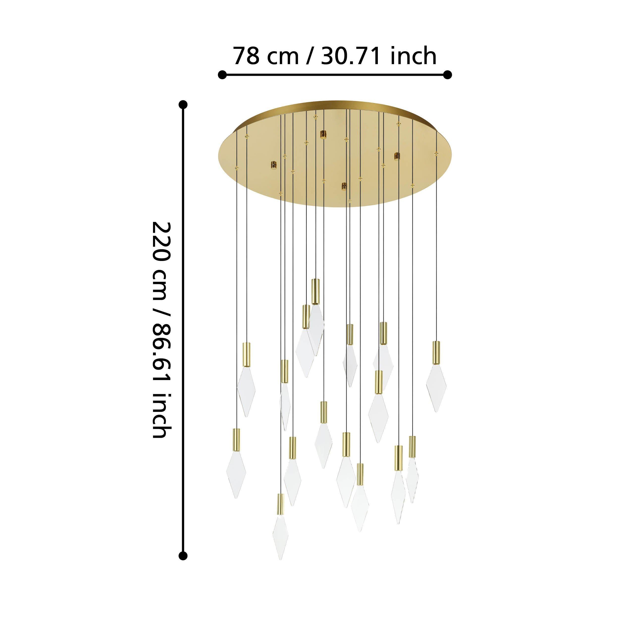 Suspension métal laiton MIRADOR LED INT 16X3,3W