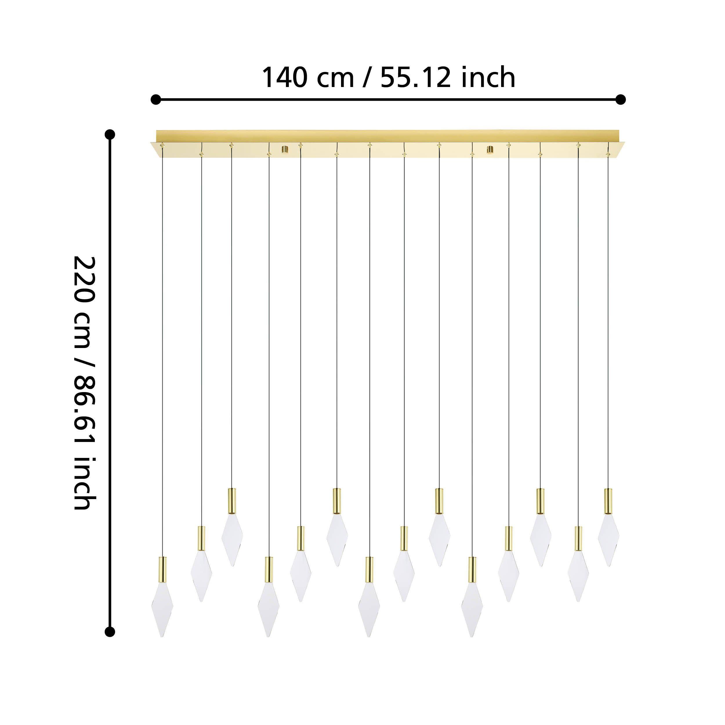 Suspension en métal laiton MIRADOR LED INT 14X3,3W