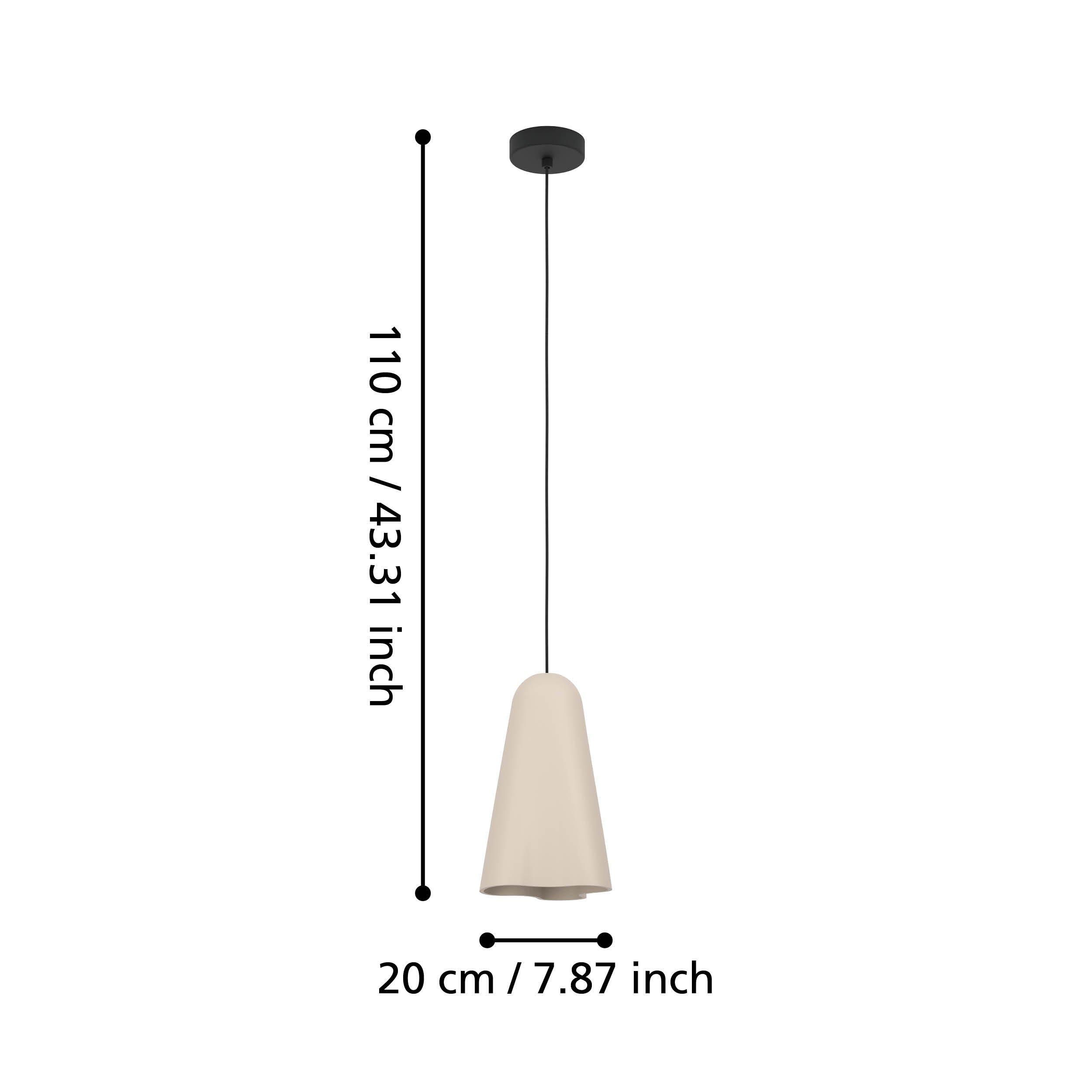 Suspension métal beige TOLLERIC E27 1X40W