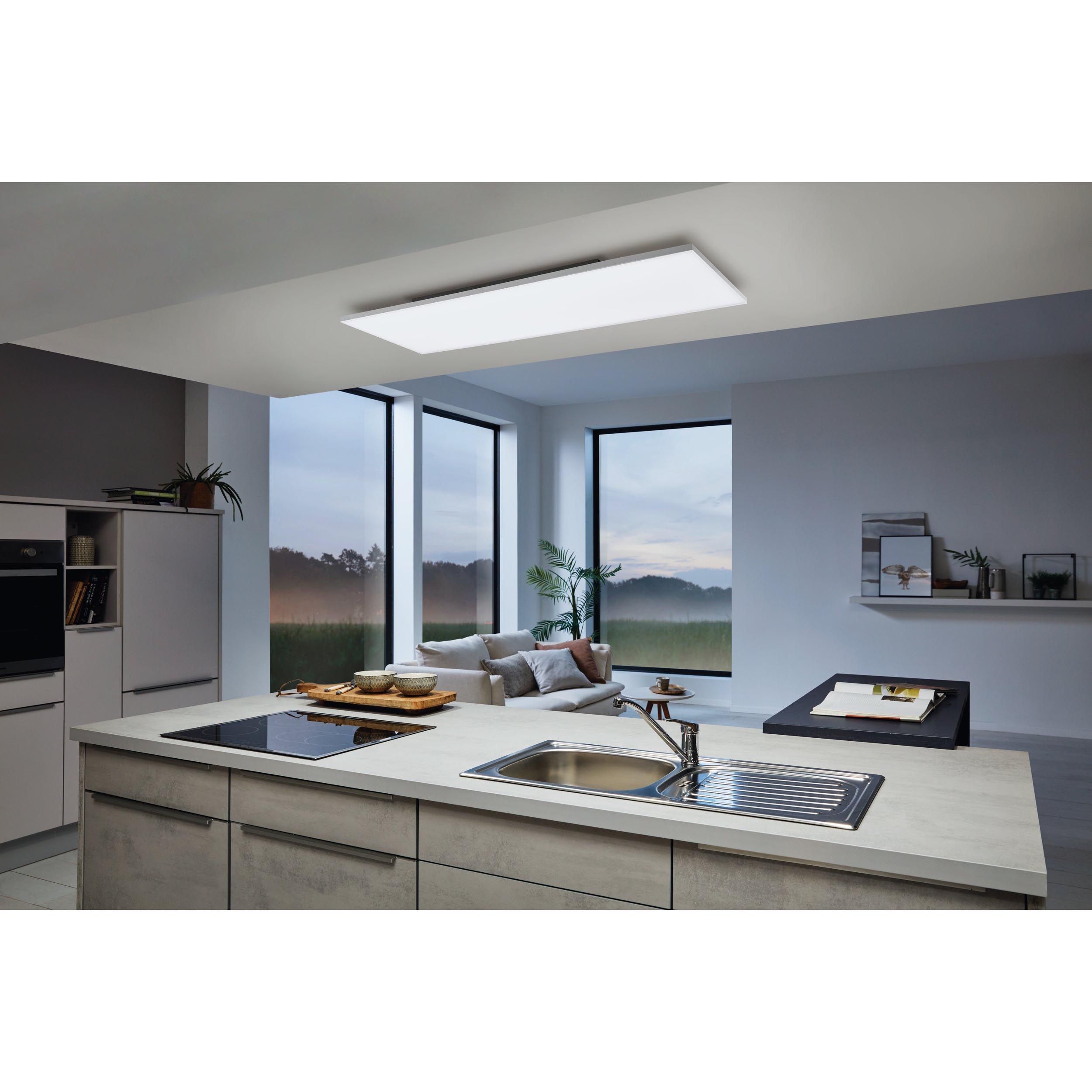 Plafonnier LED dimmable TURCONA-Z blanc L120cm