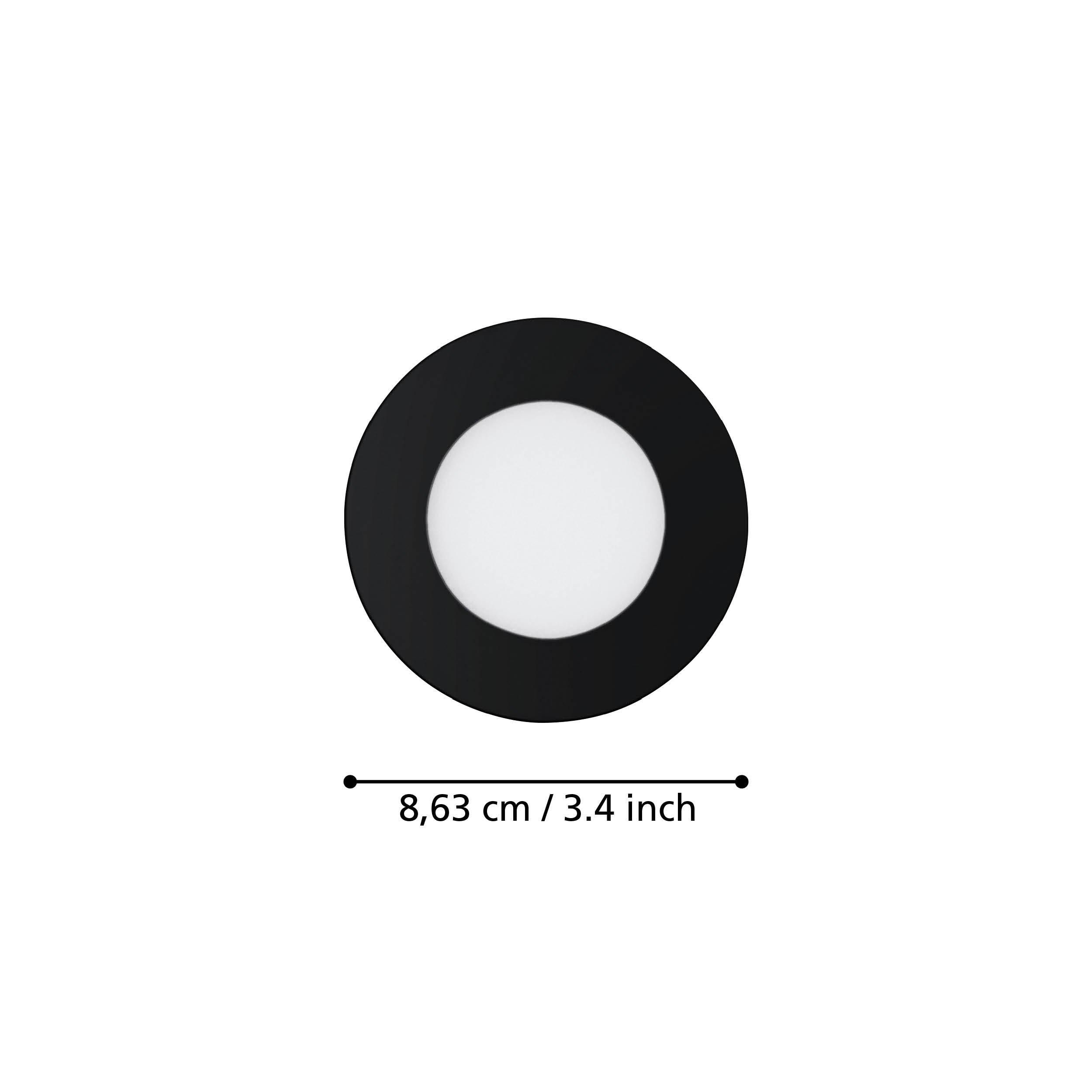 Spot à encastrer LED dimmable FUEVA-Z noir Ø8,5cm