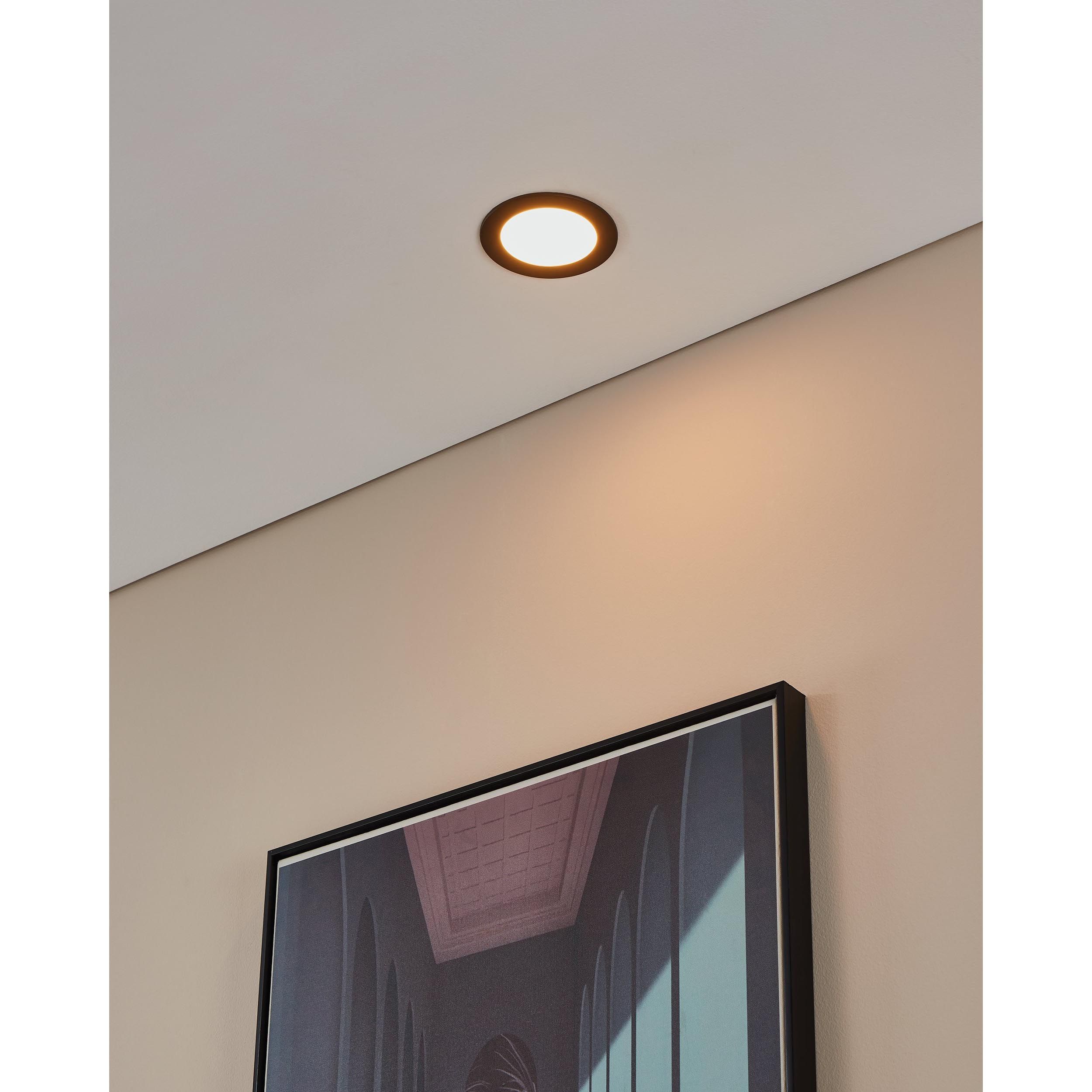 Spot à encastrer LED dimmable FUEVA-Z noir Ø12cm