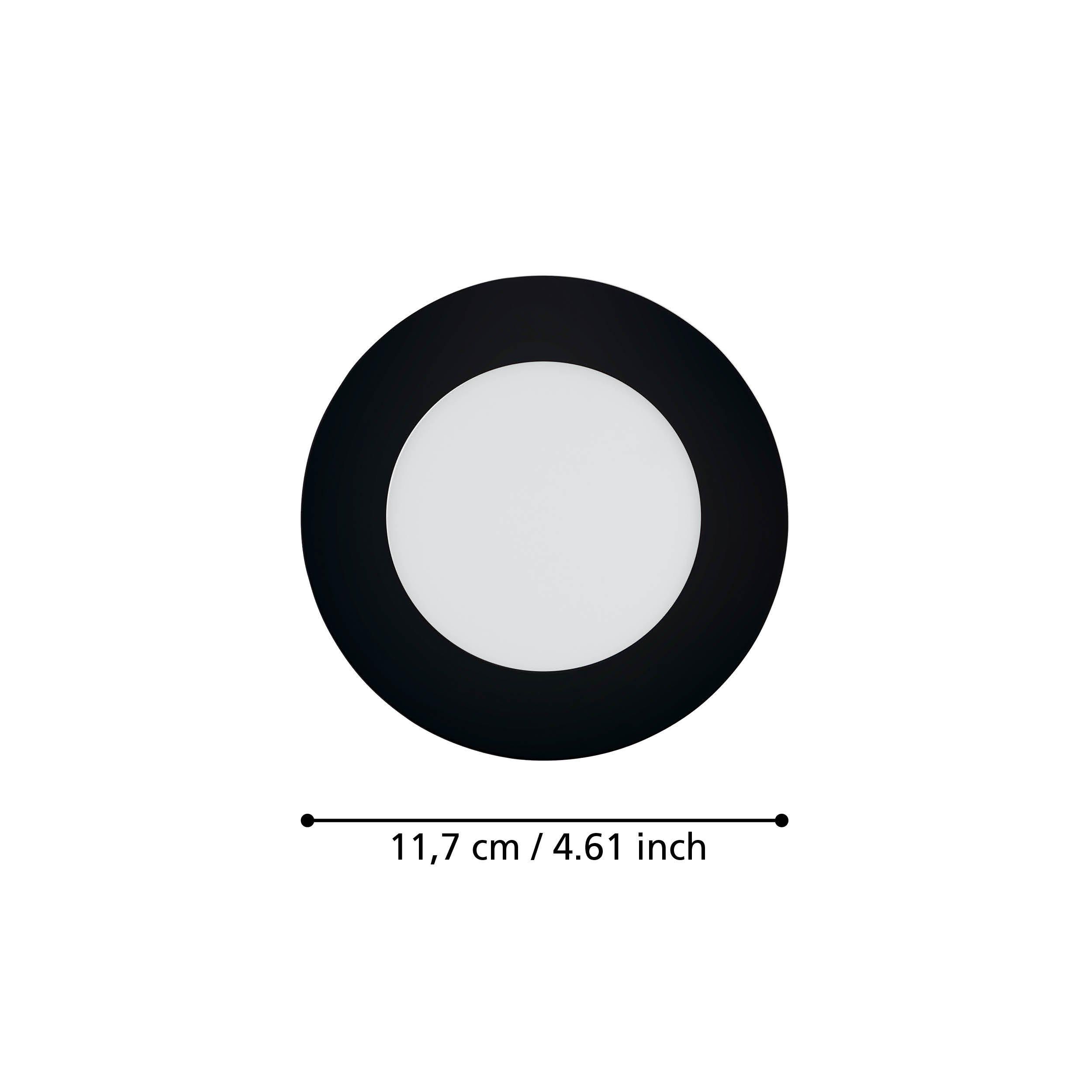 Spot à encastrer LED dimmable FUEVA-Z noir Ø12cm