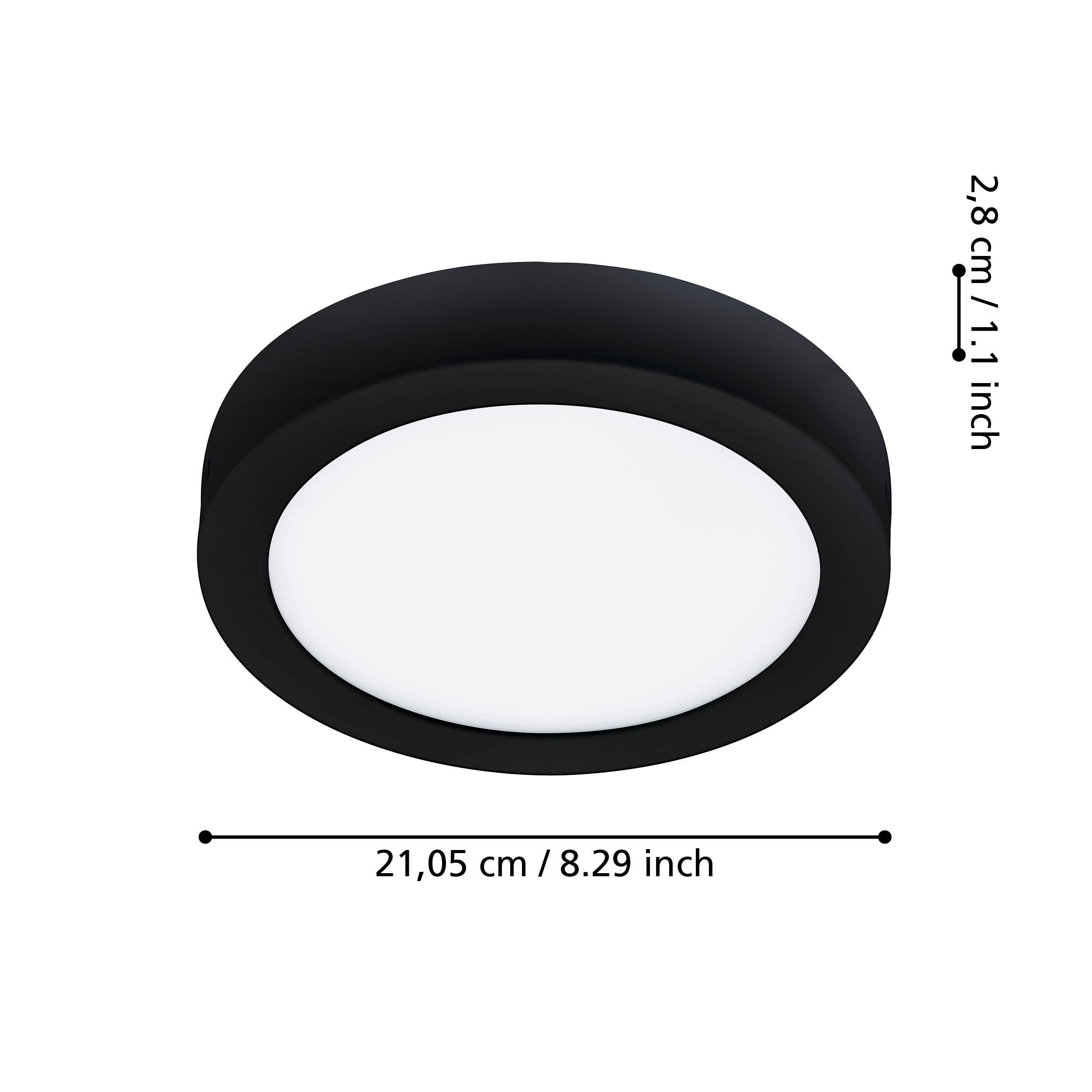 Spot à rencastrer LED dimmable FUEVA-Z noir Ø21cm