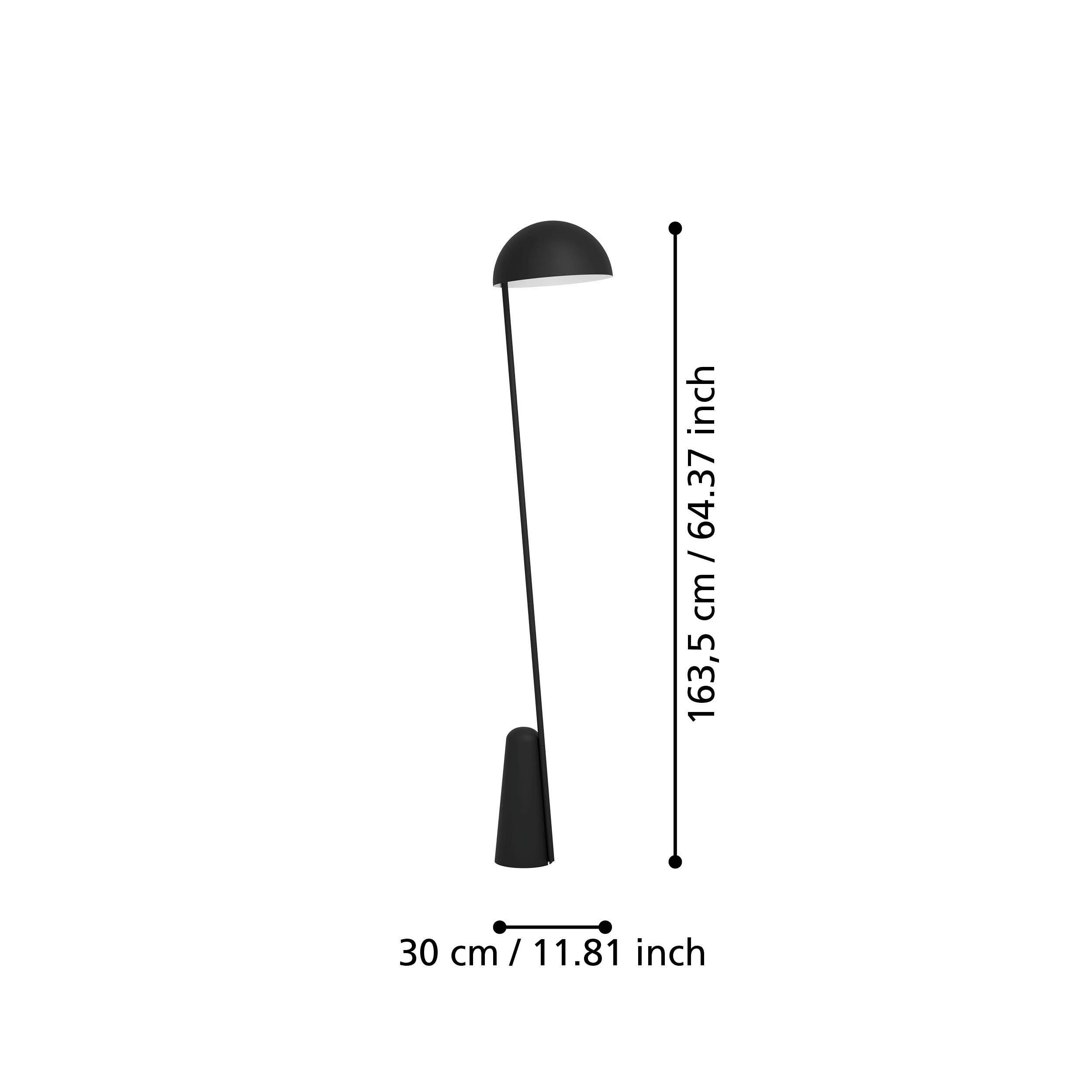 Lampadaire ARANZOLA noir H164cm