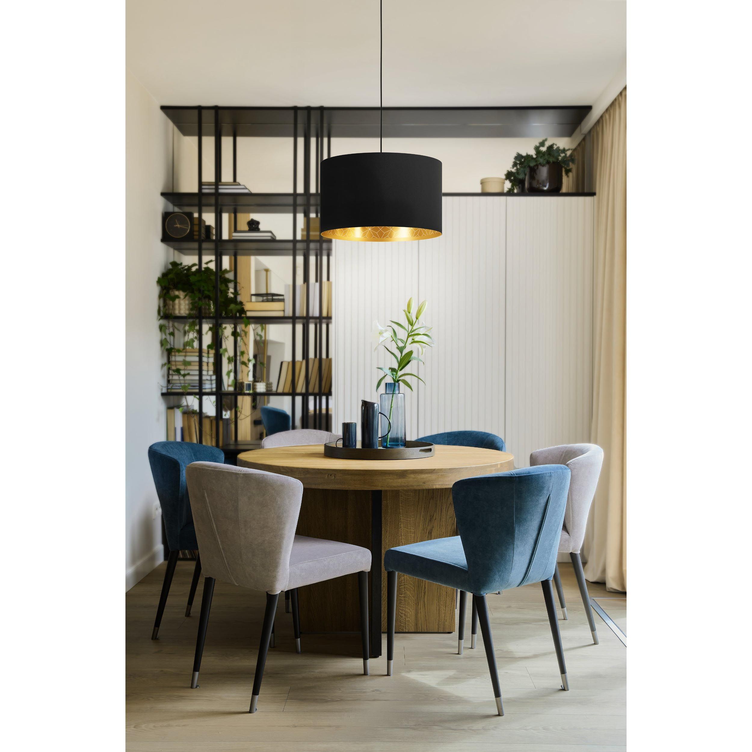 Suspension ZARAGOZA noir/doré Ø38cm