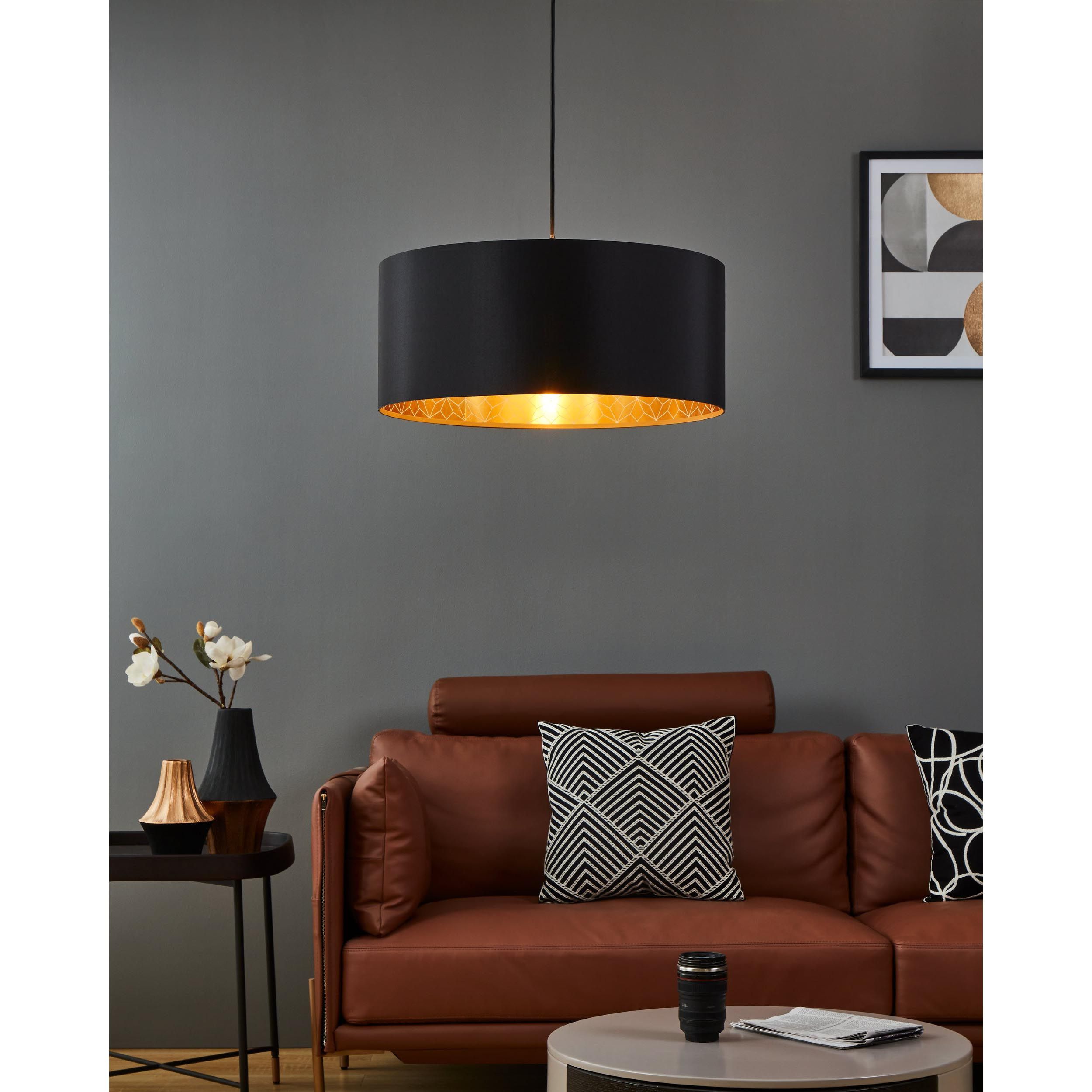 Suspension ZARAGOZA noir/doré Ø53cm