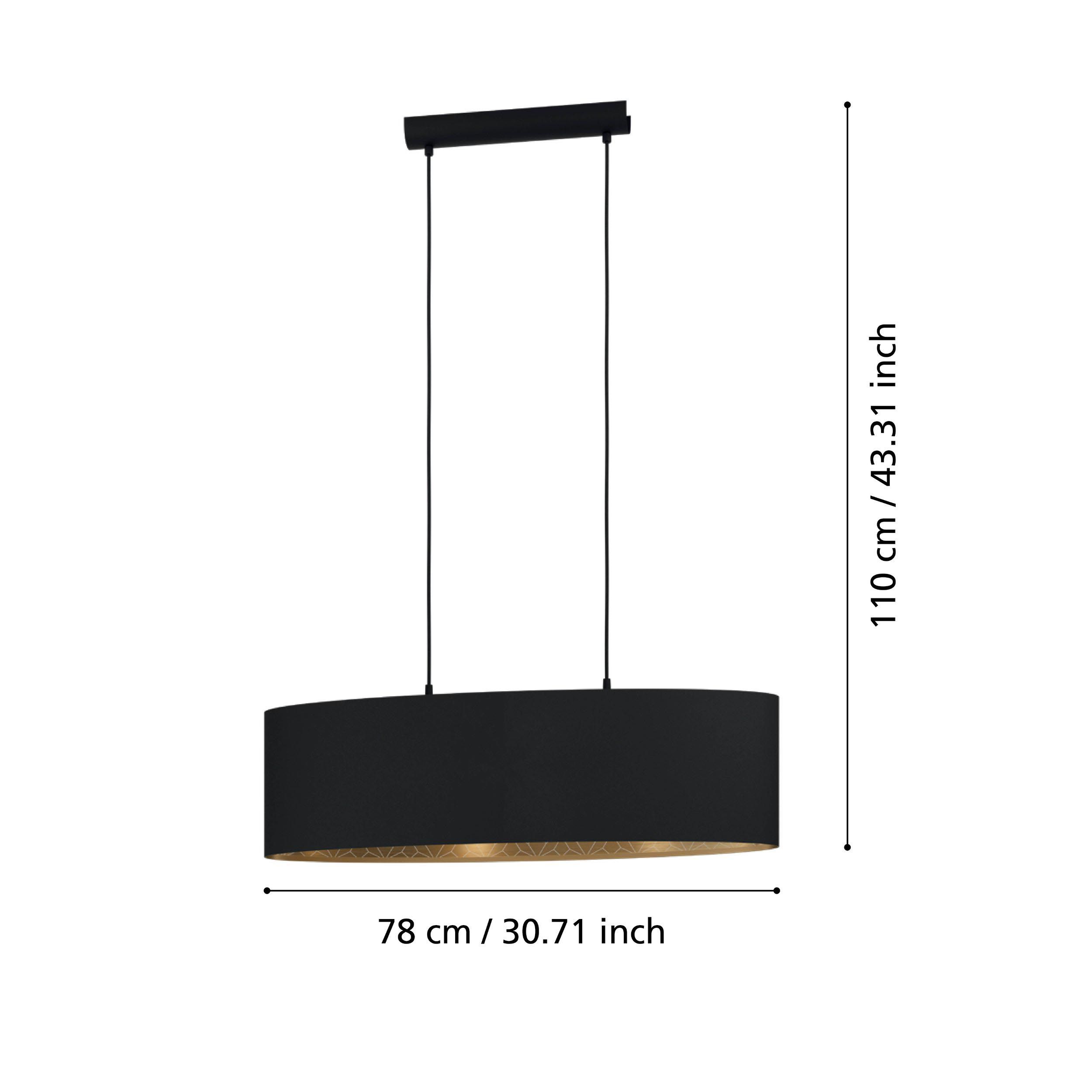 Suspension métal noir ZARAGOZA E27 2X40W