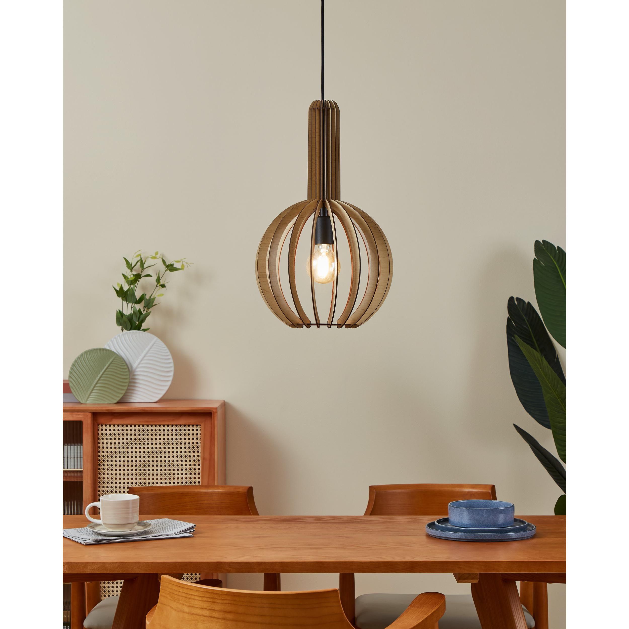 Suspension VELASCO bois naturel Ø31cm