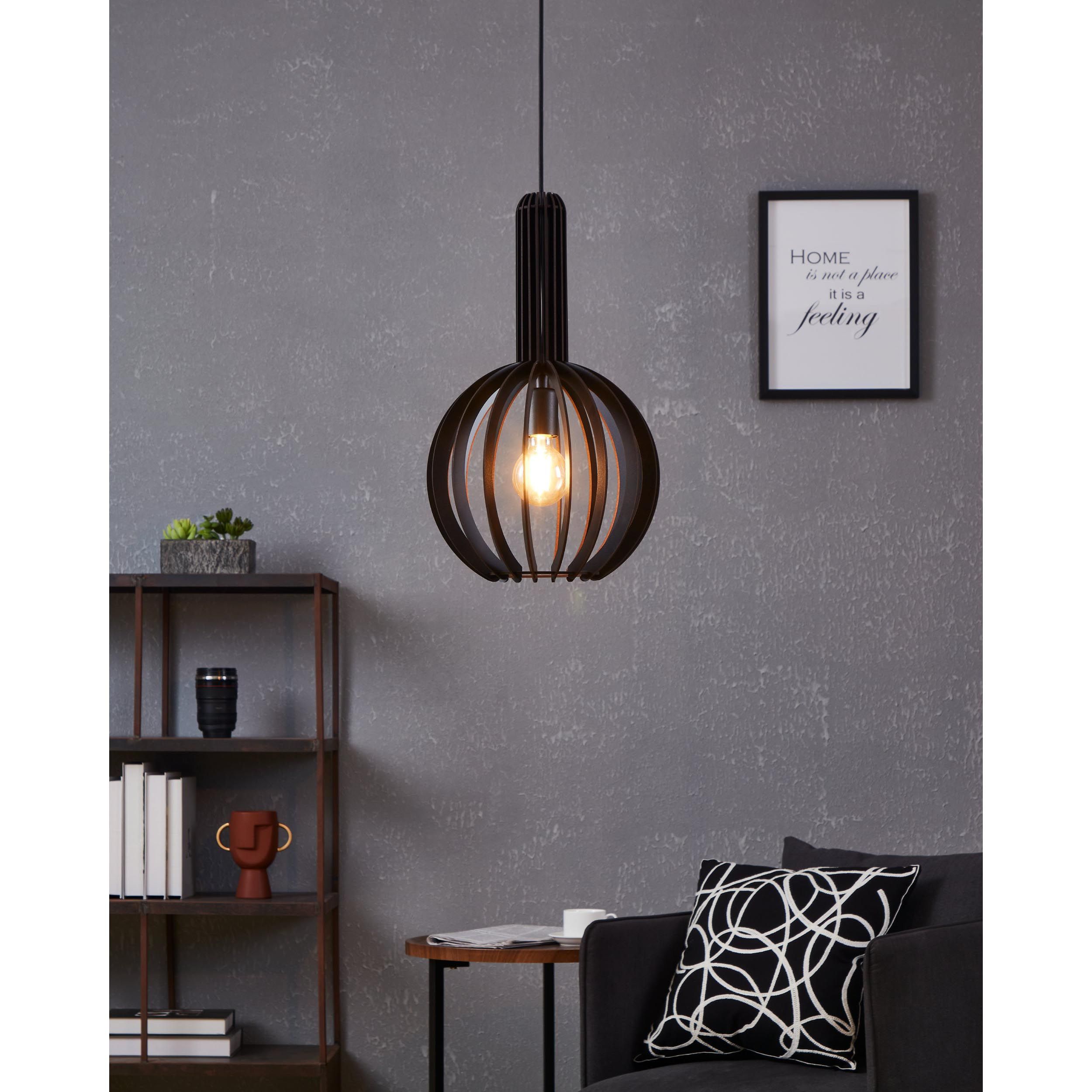 Suspension VELASCO bois noir Ø31cm