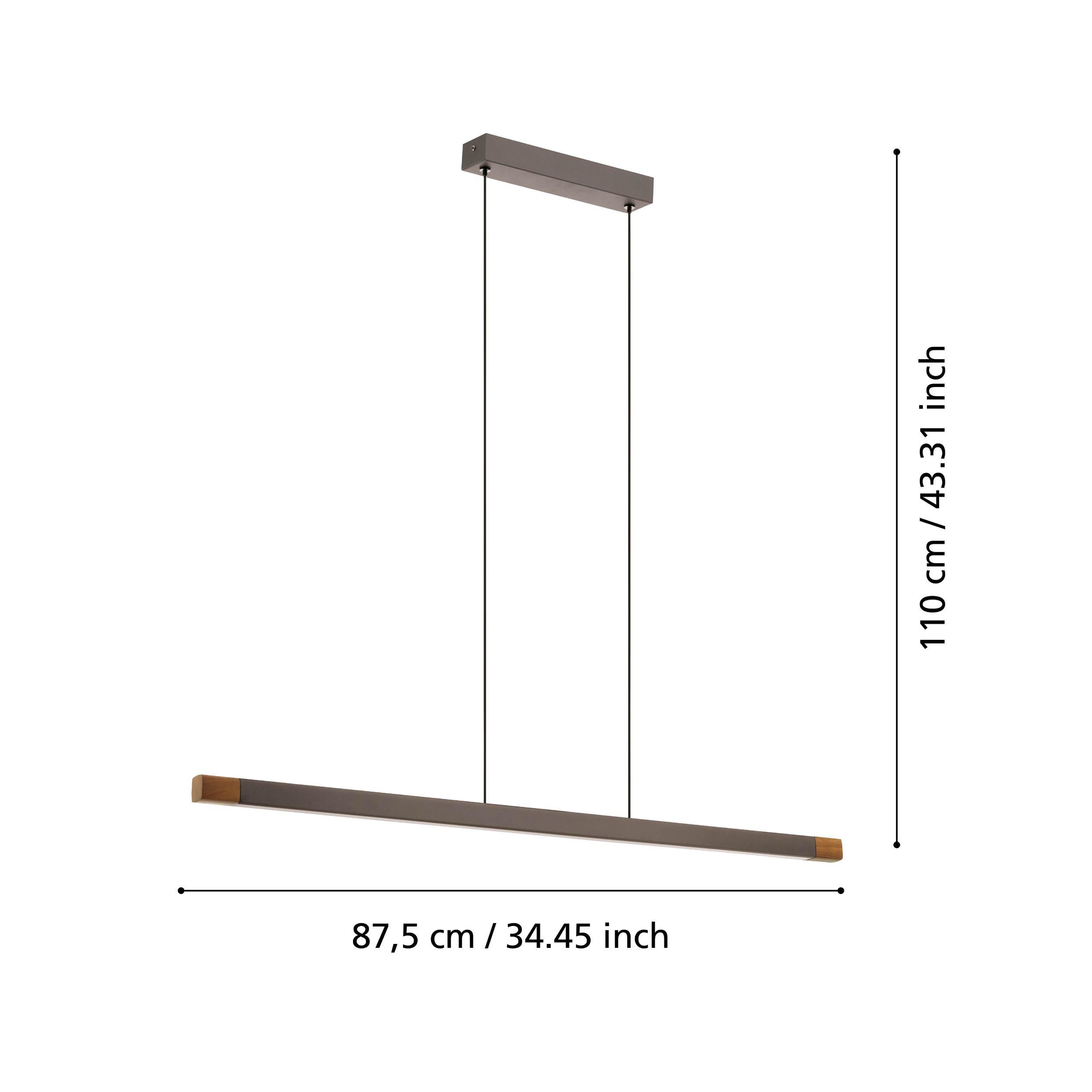 Suspension LED LISCIANA noir L87,5cm