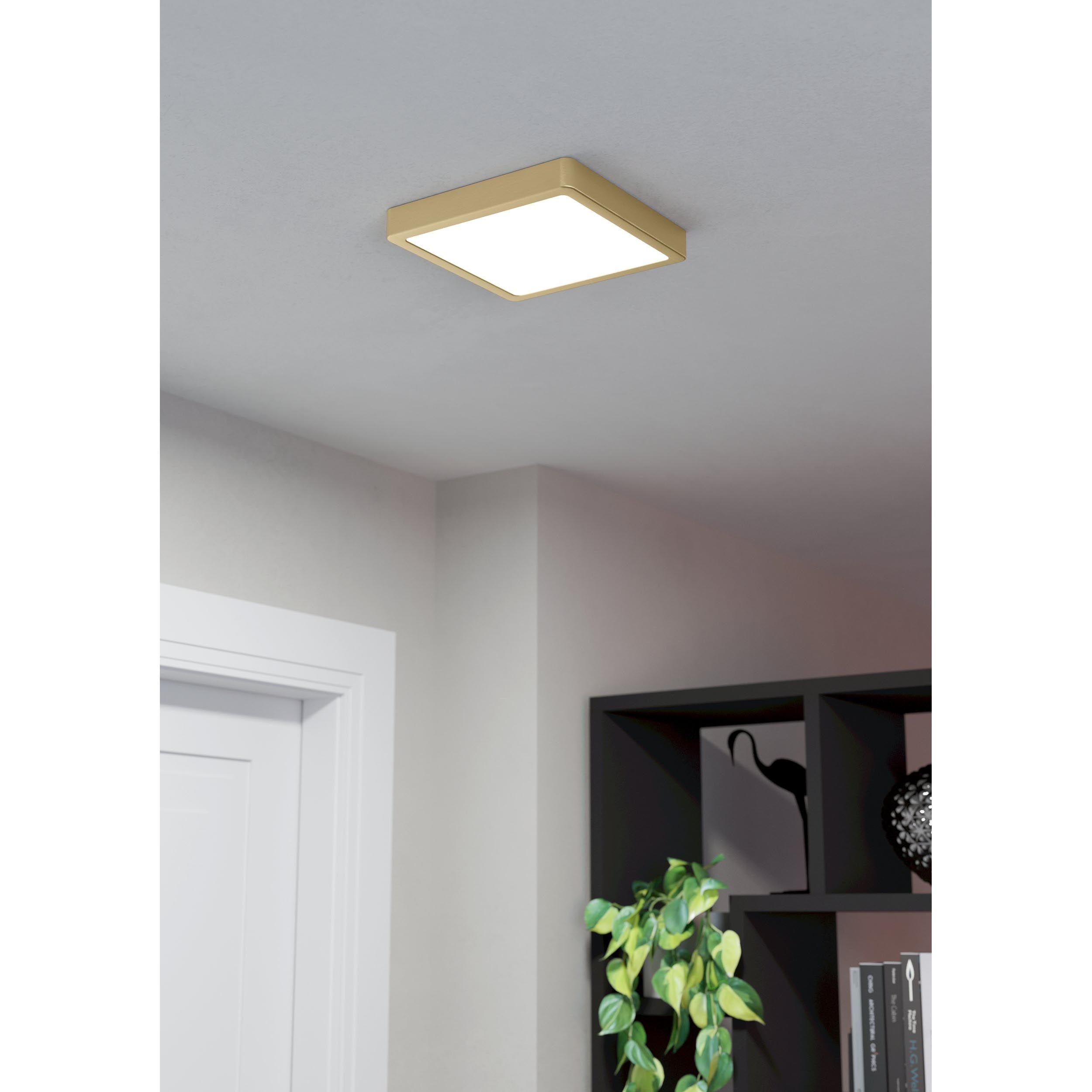Plafonnier LED FUEVA 5 doré 21x21cm