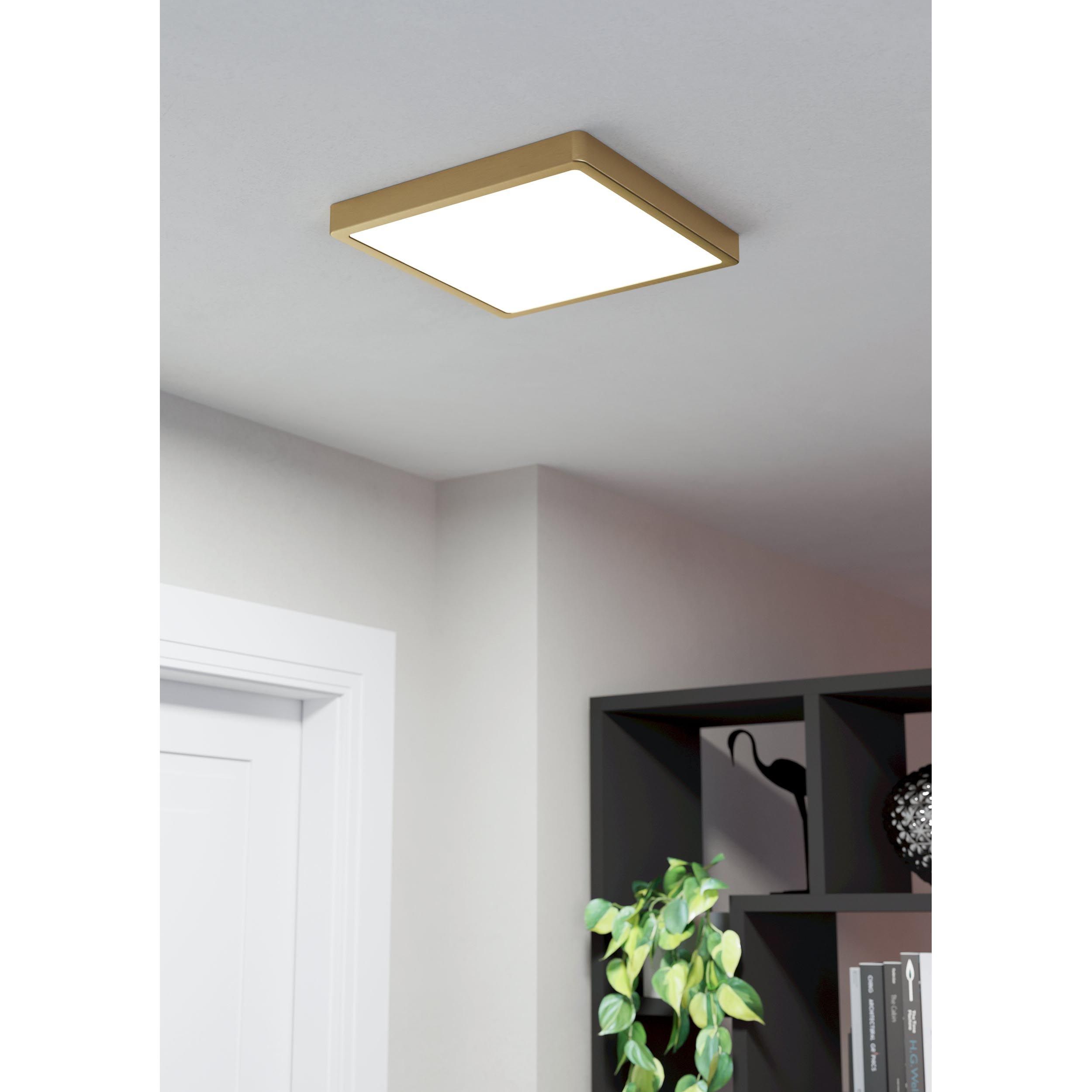 Plafonnier LED FUEVA 5 doré 28,5x28,5cm