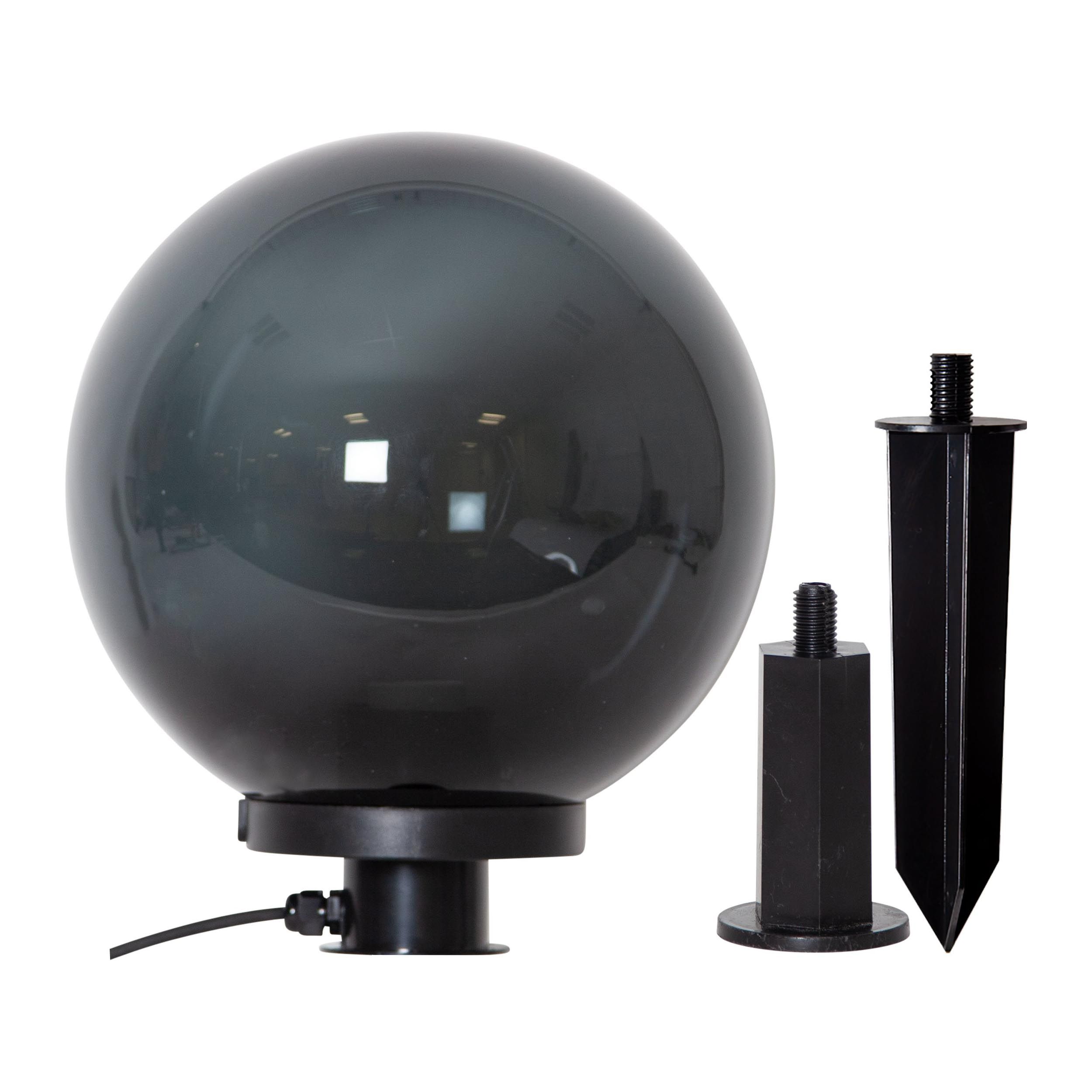 Luminaire à piquer extérieur MONTEROLLO SMOKE noir Ø30cm