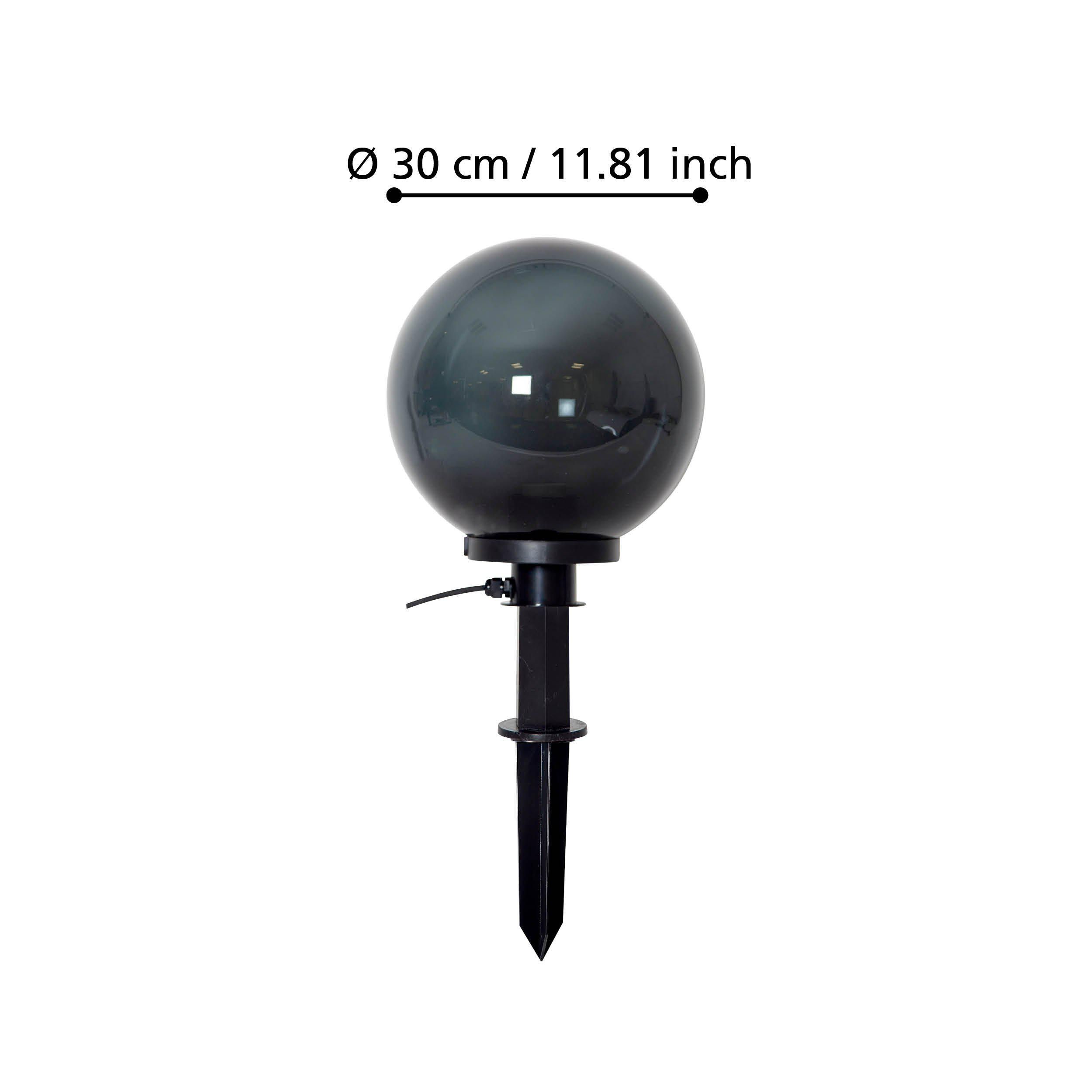 Luminaire à piquer extérieur MONTEROLLO SMOKE noir Ø30cm