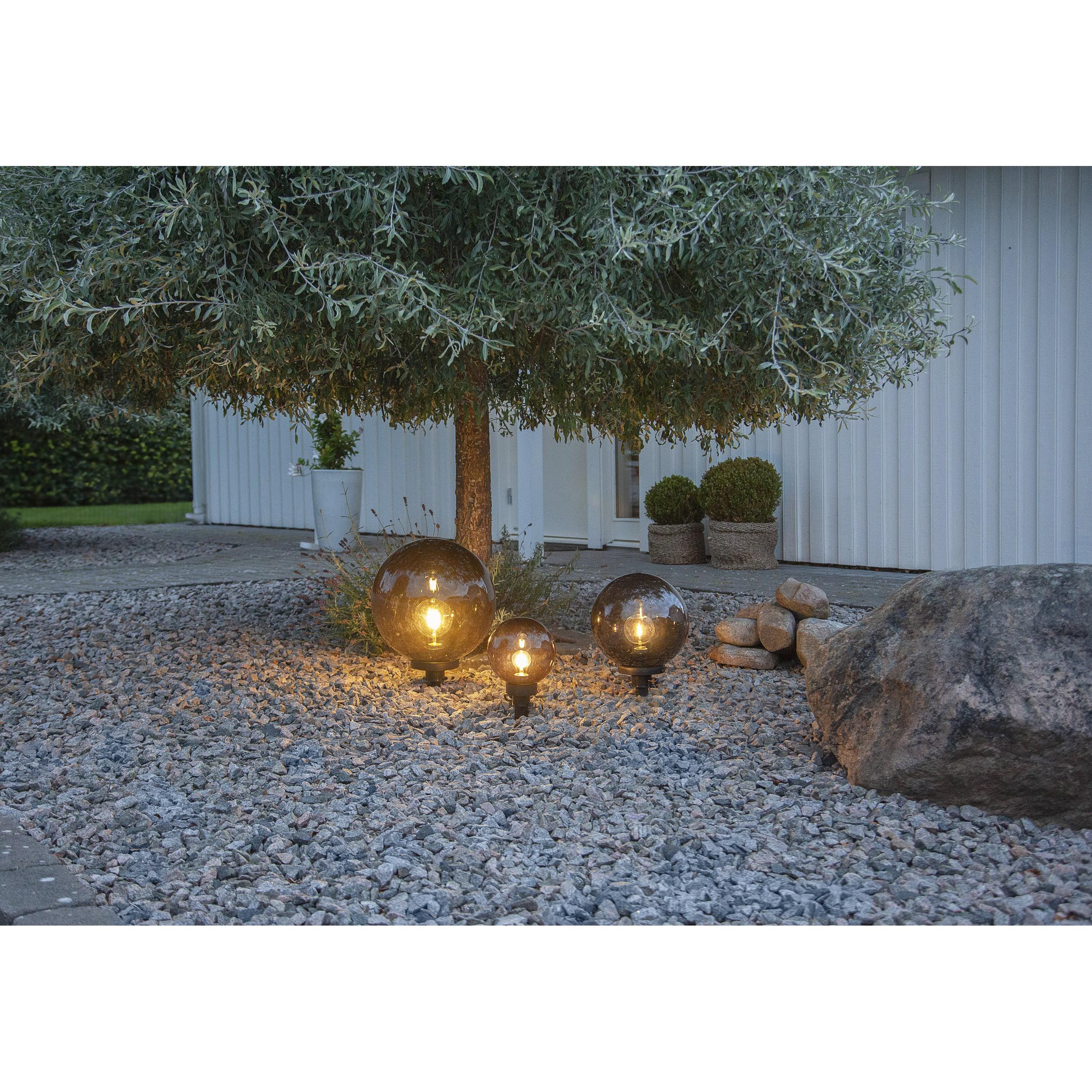 Luminaire à piquer extérieur MONTEROLLO SMOKE noir Ø40cm