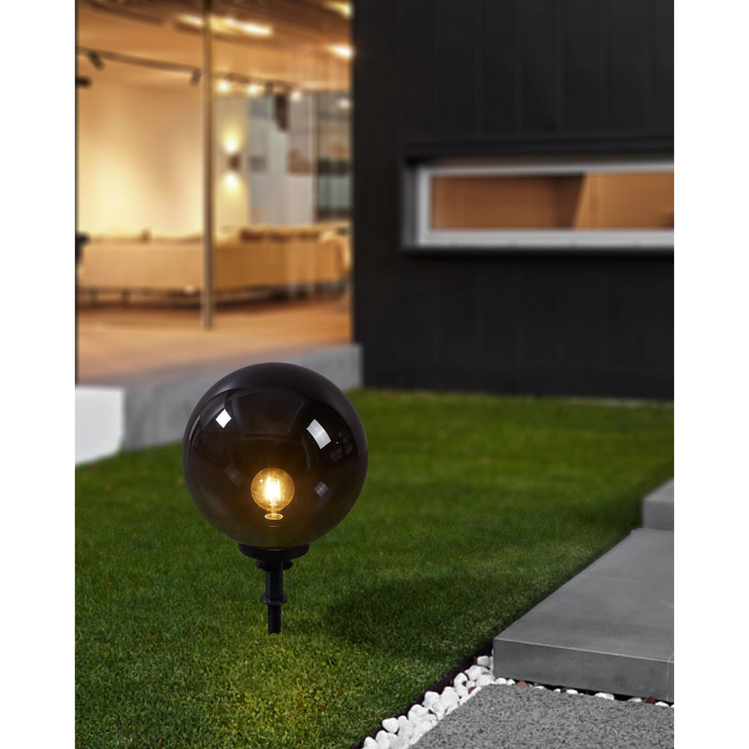 Luminaire à piquer extérieur MONTEROLLO SMOKE noir Ø40cm