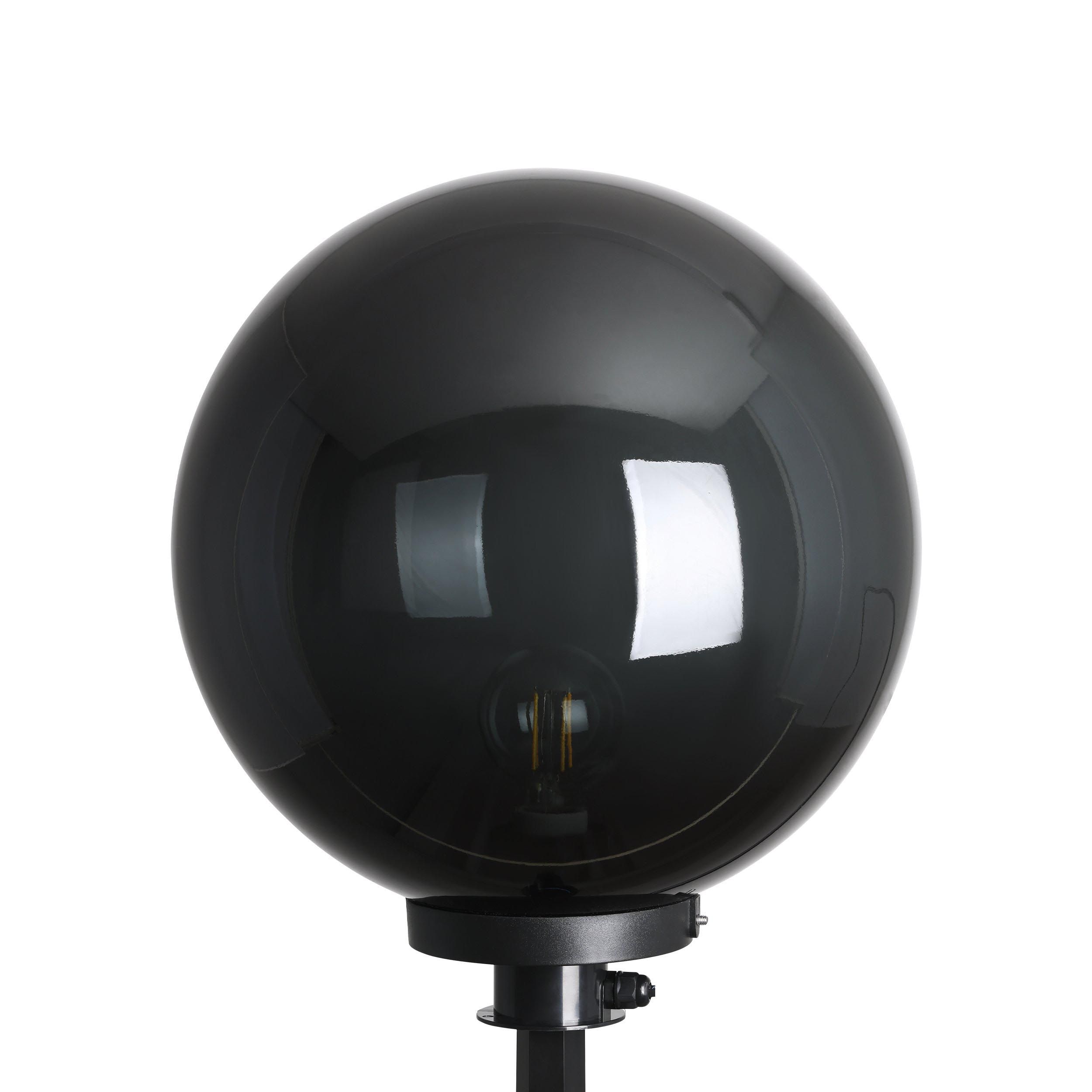 Luminaire à piquer extérieur MONTEROLLO SMOKE noir Ø40cm