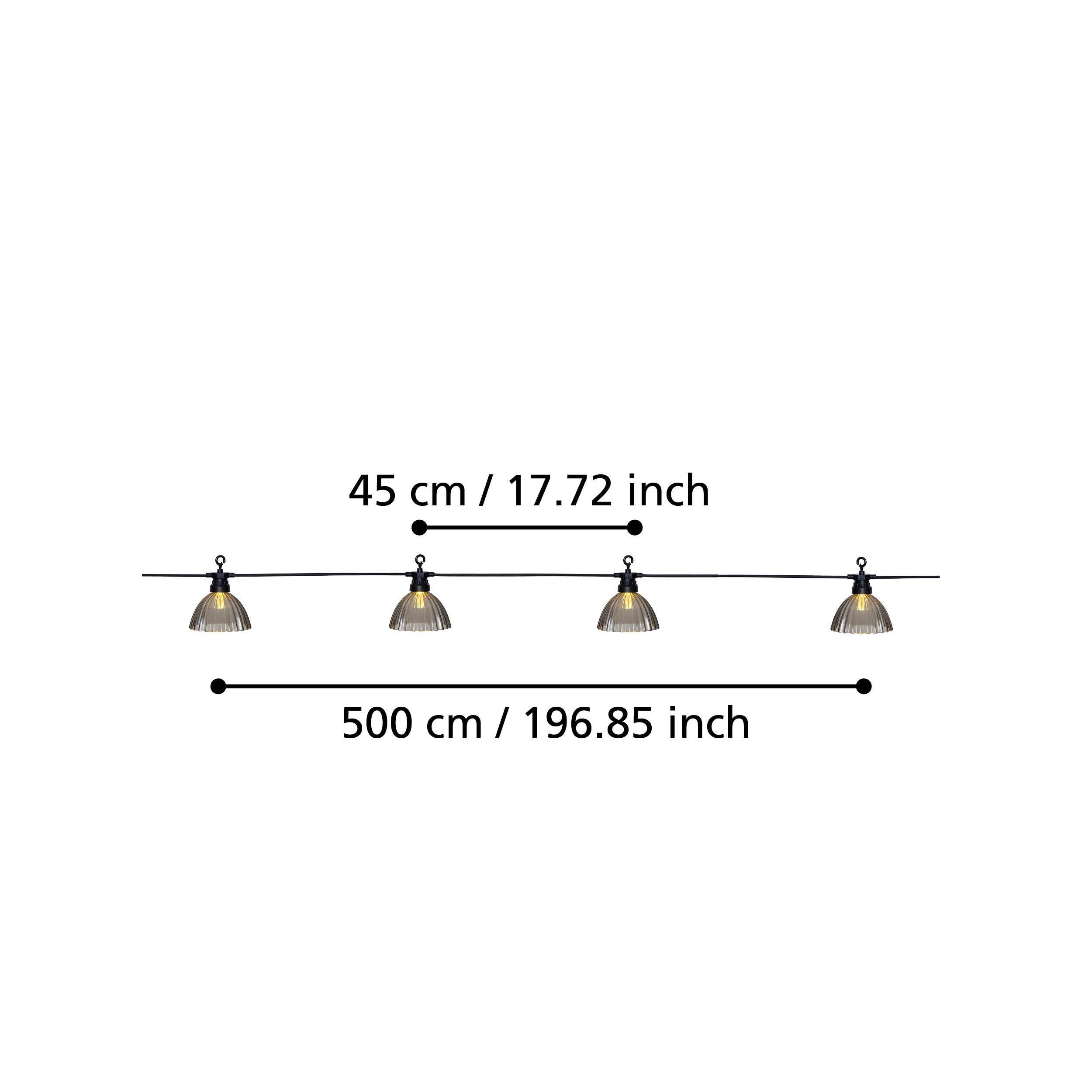 Guirlande lumineuse extérieure LED CUBONE noir L495cm