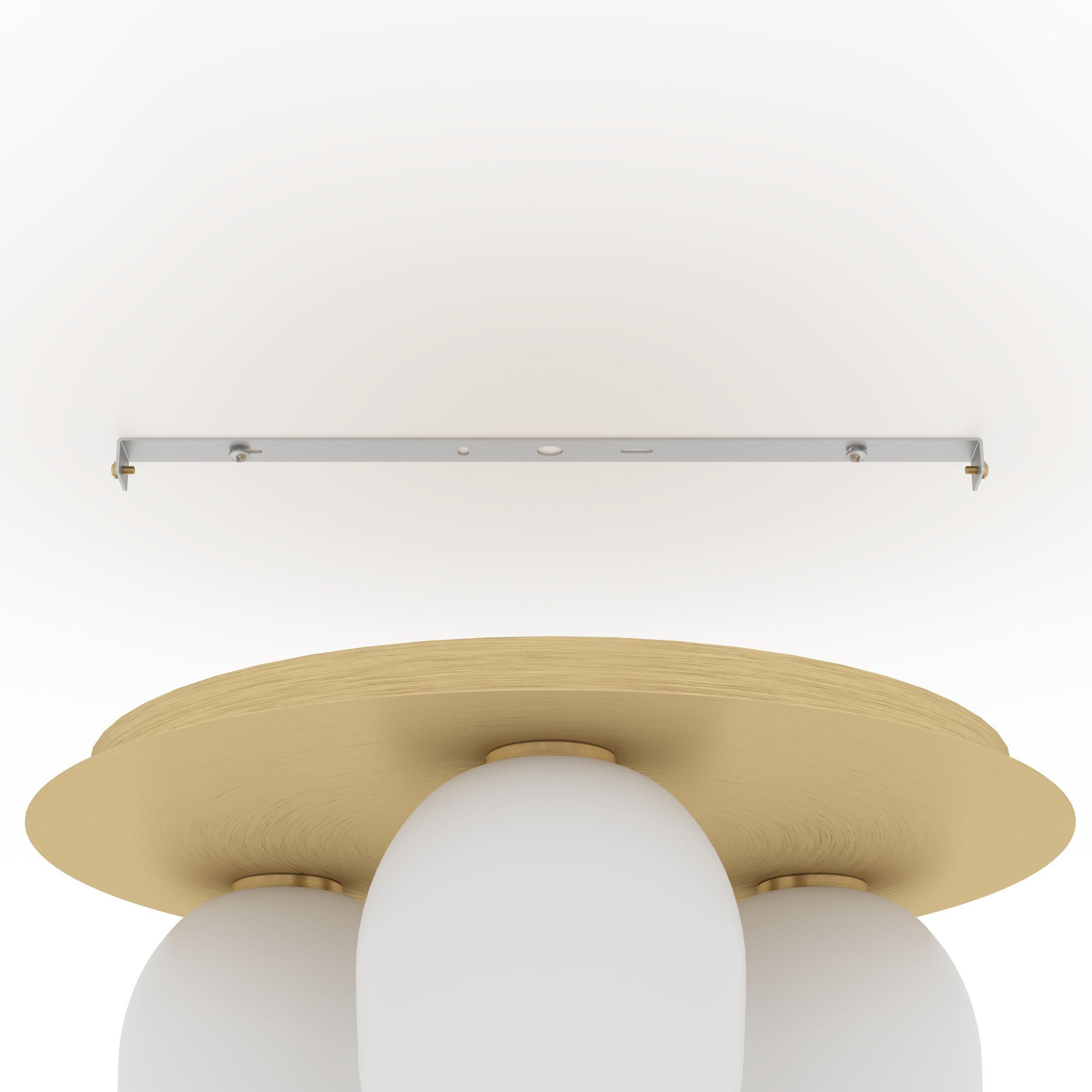 Plafonnier MANZANARES laiton/verre opalin Ø45cm