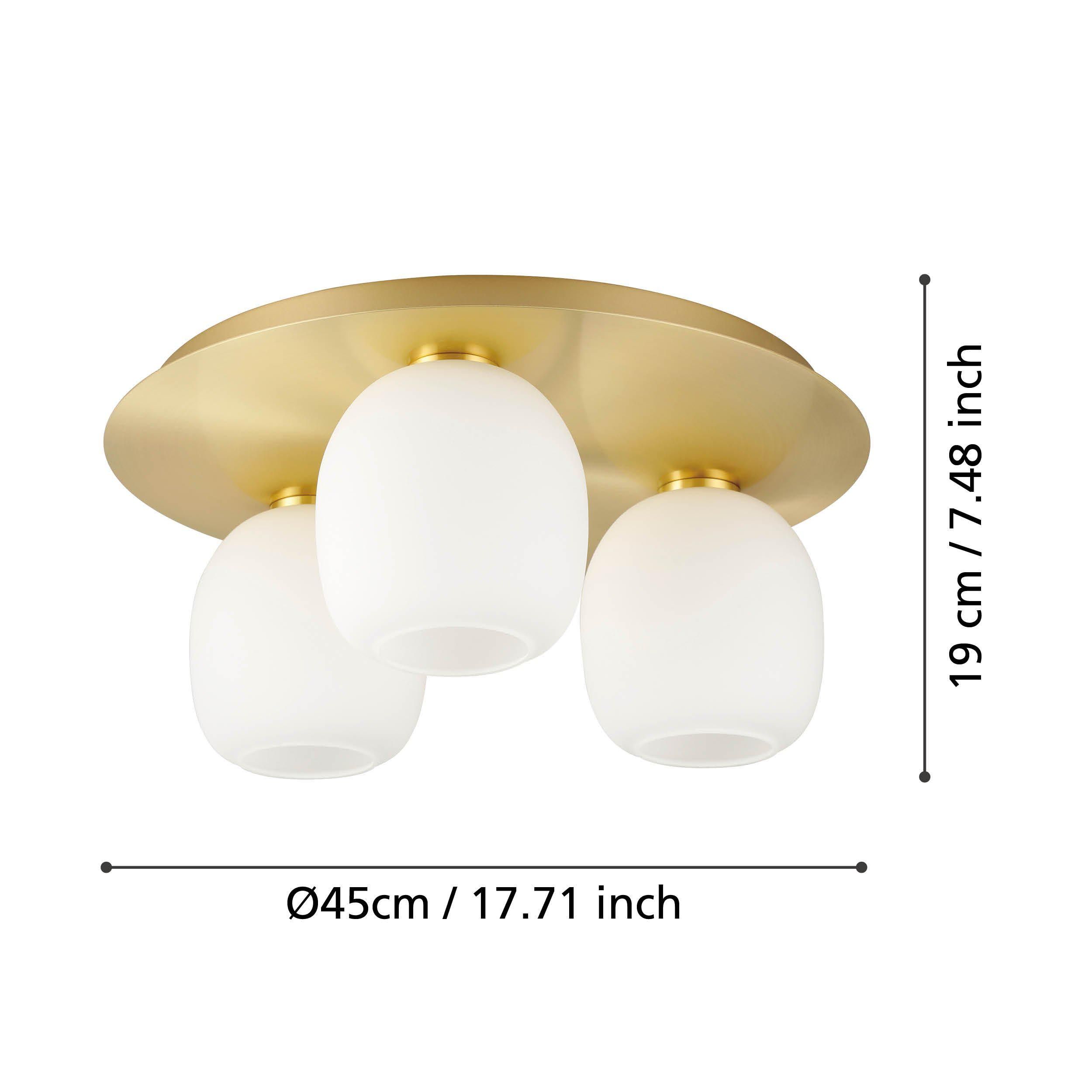 Plafonnier MANZANARES laiton/verre opalin Ø45cm