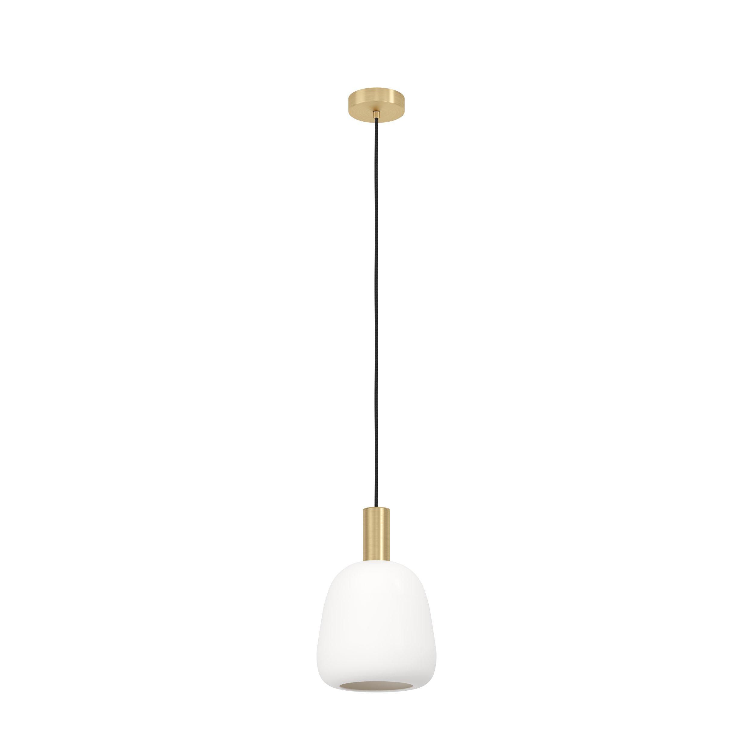 Suspension MANZANARES laiton/verre opalin Ø22,5cm