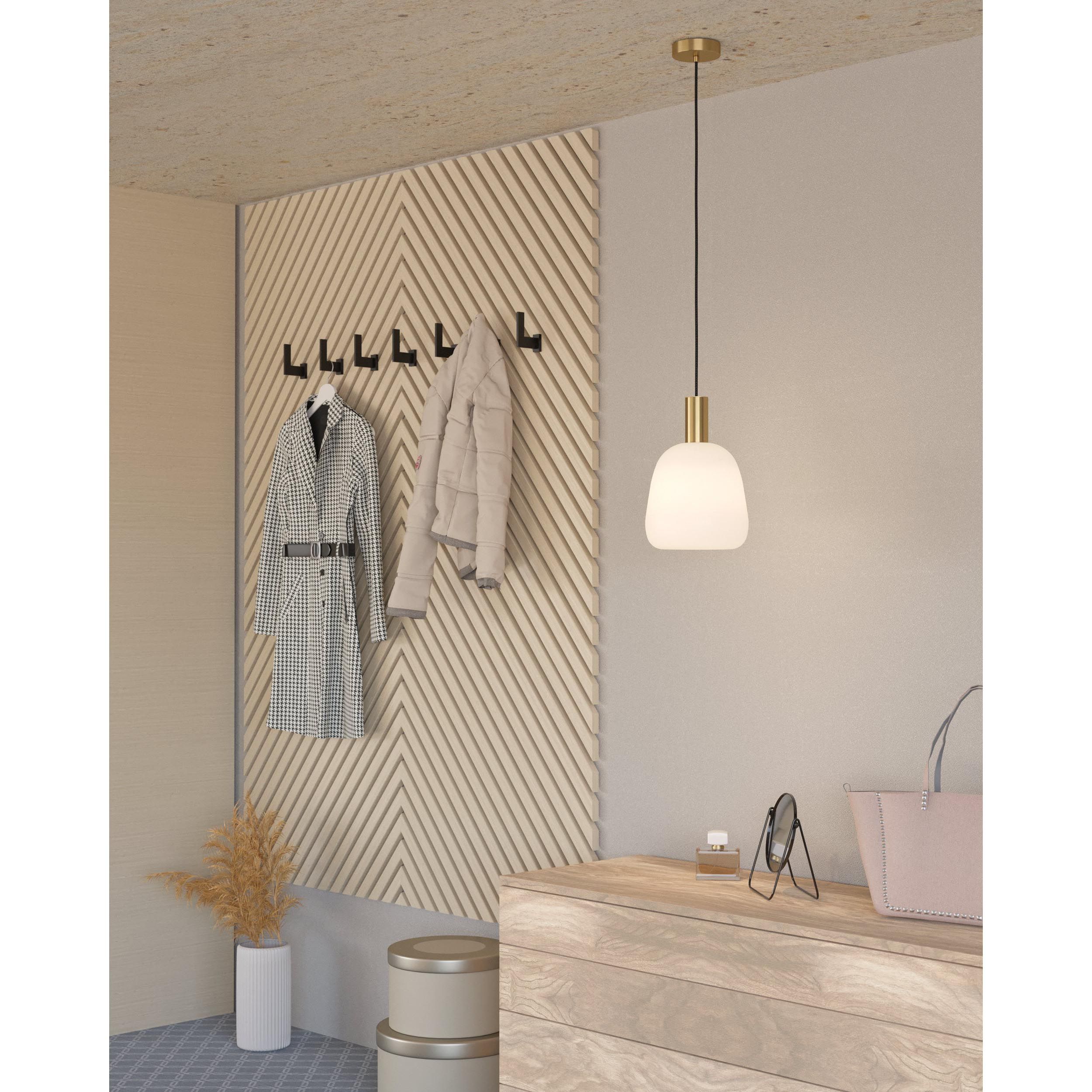 Suspension MANZANARES laiton/verre opalin Ø22,5cm