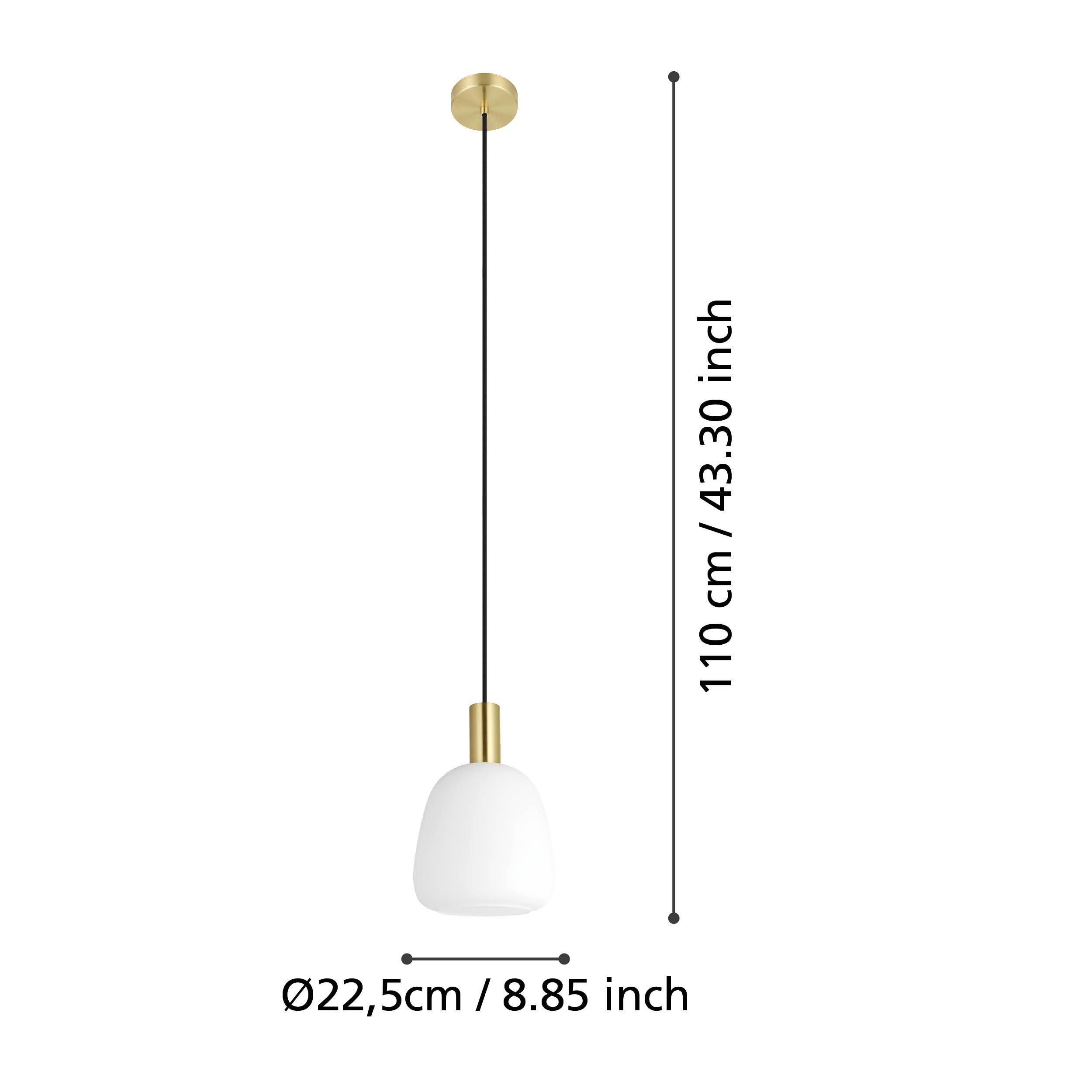 Suspension MANZANARES laiton/verre opalin Ø22,5cm