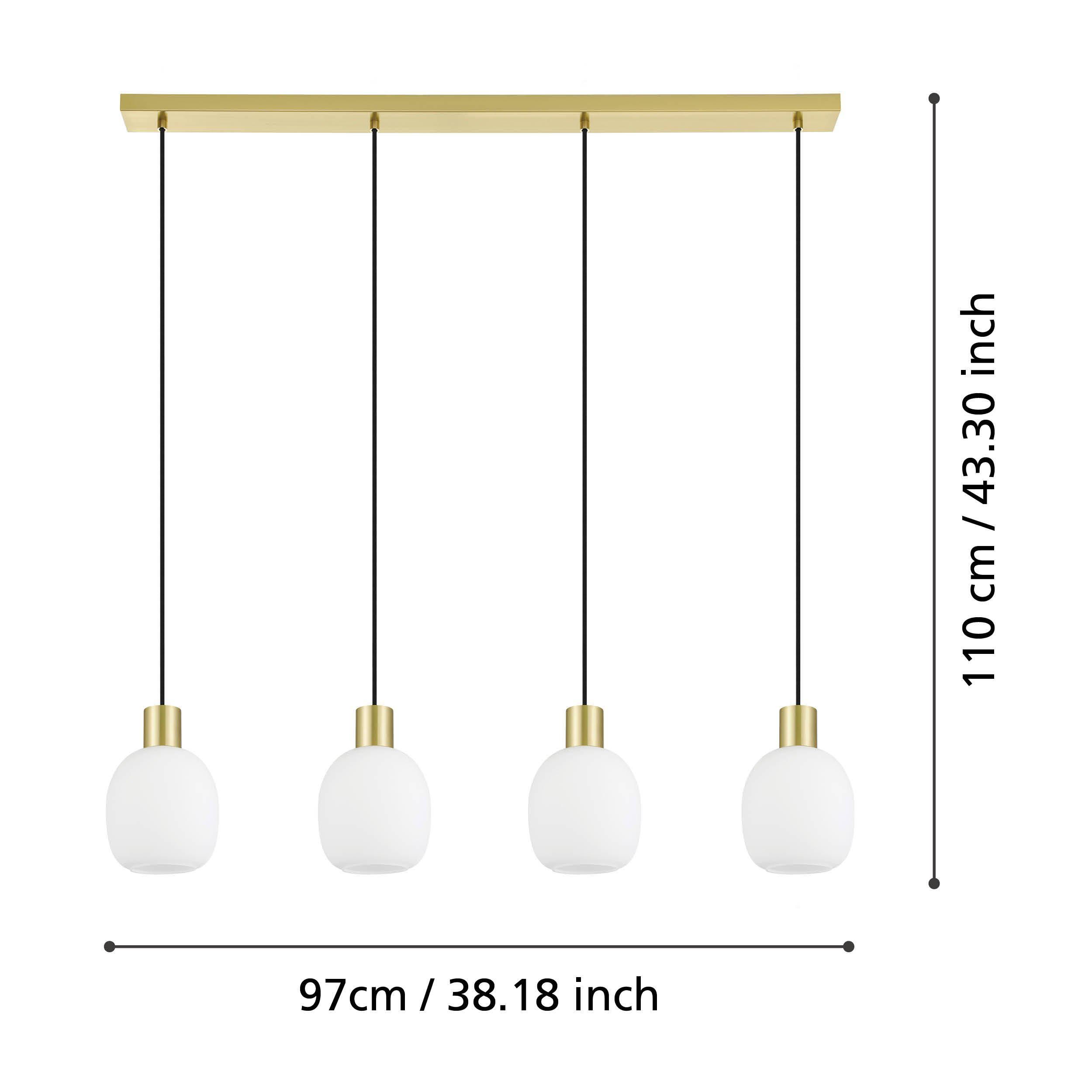 Suspension MANZANARES laiton/verre opalin L97cm