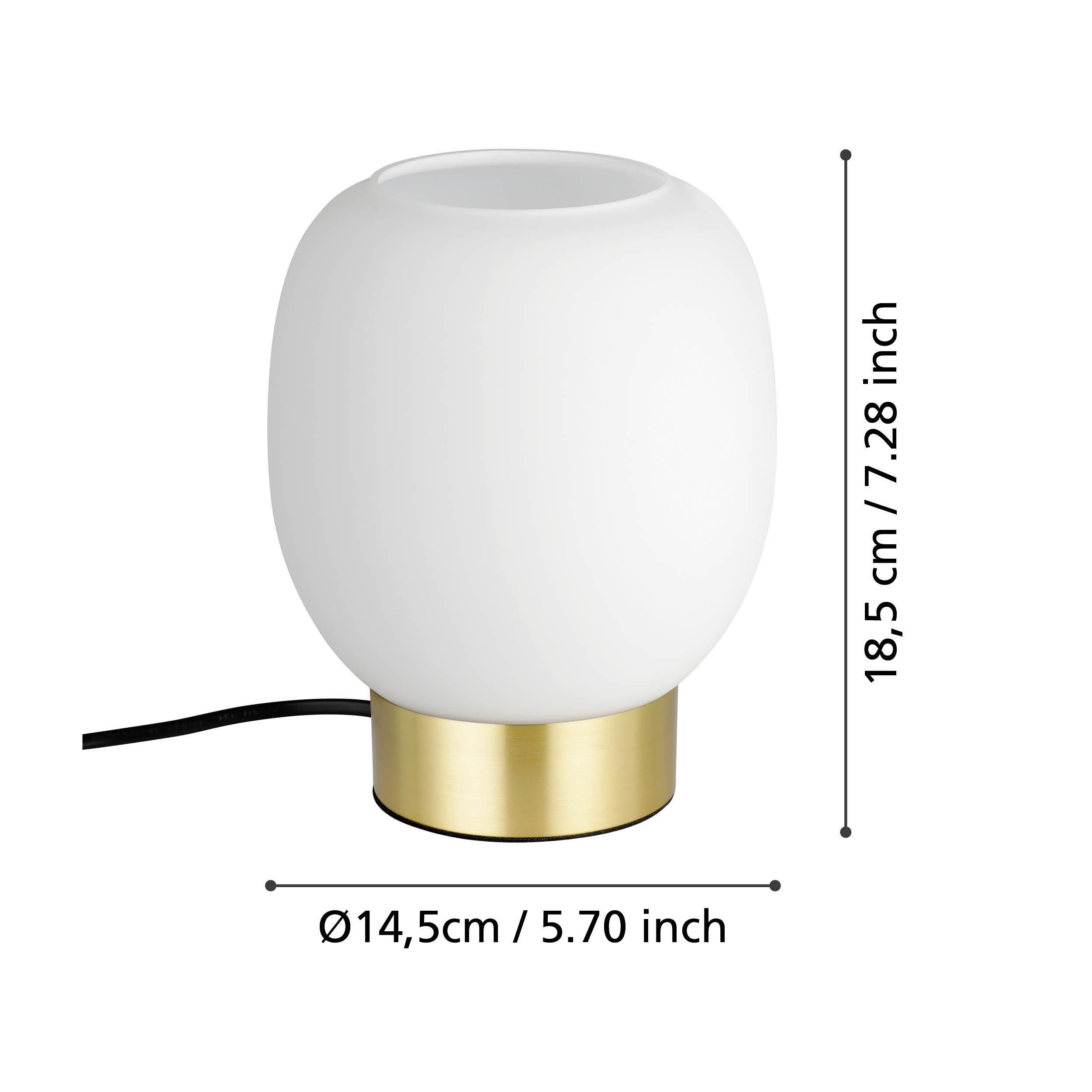 Lampe à poser MANZANARES laiton/verre opalin H18cm