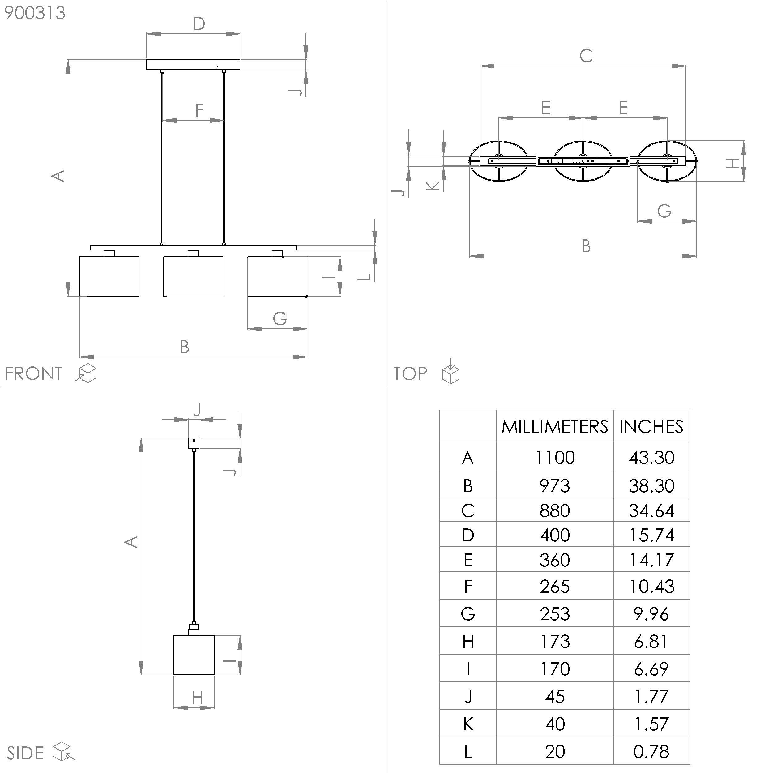 Suspension CASTRALVO bois L97,5cm