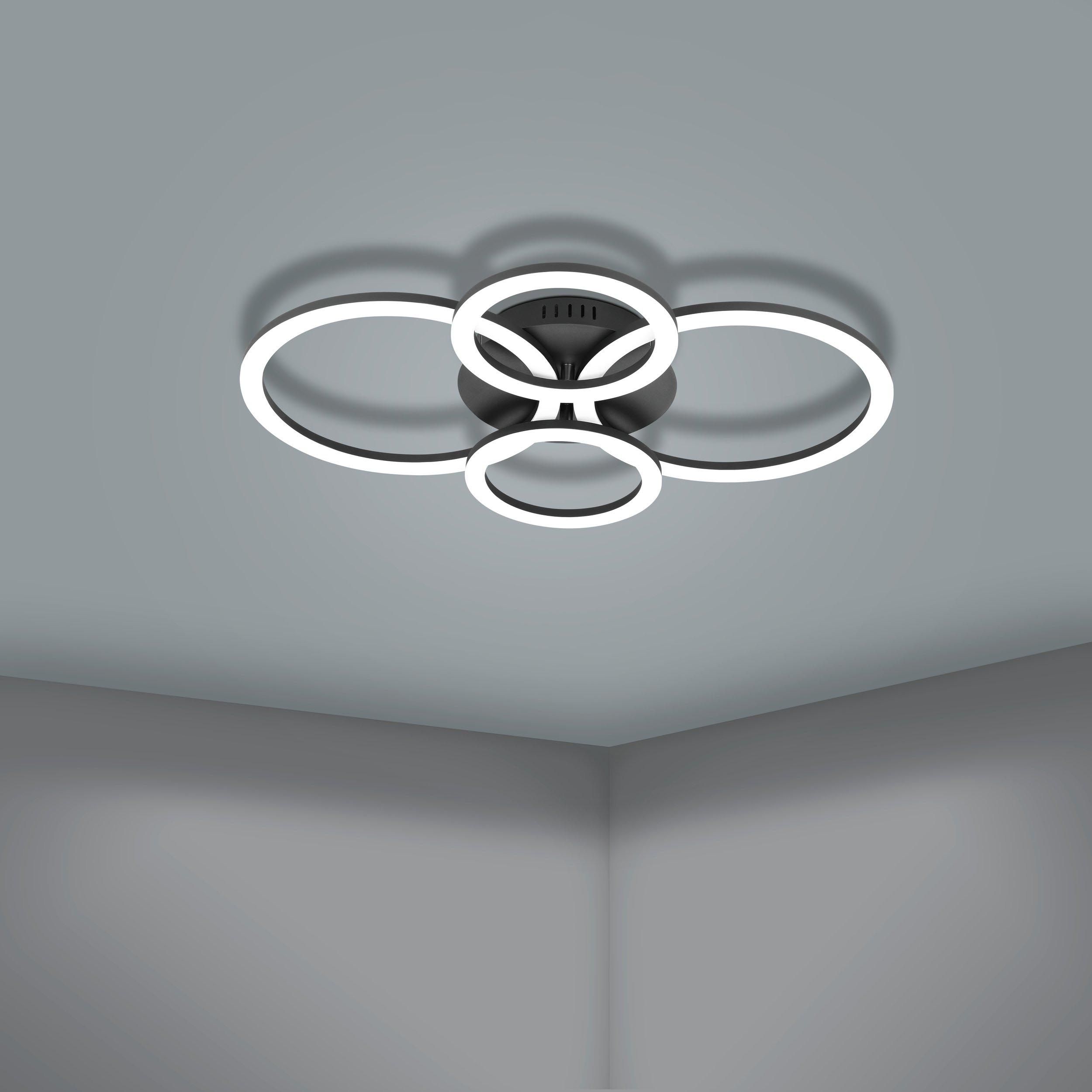 Plafonnier LED dimmable PARRAPOS-Z noir Ø61,5cm