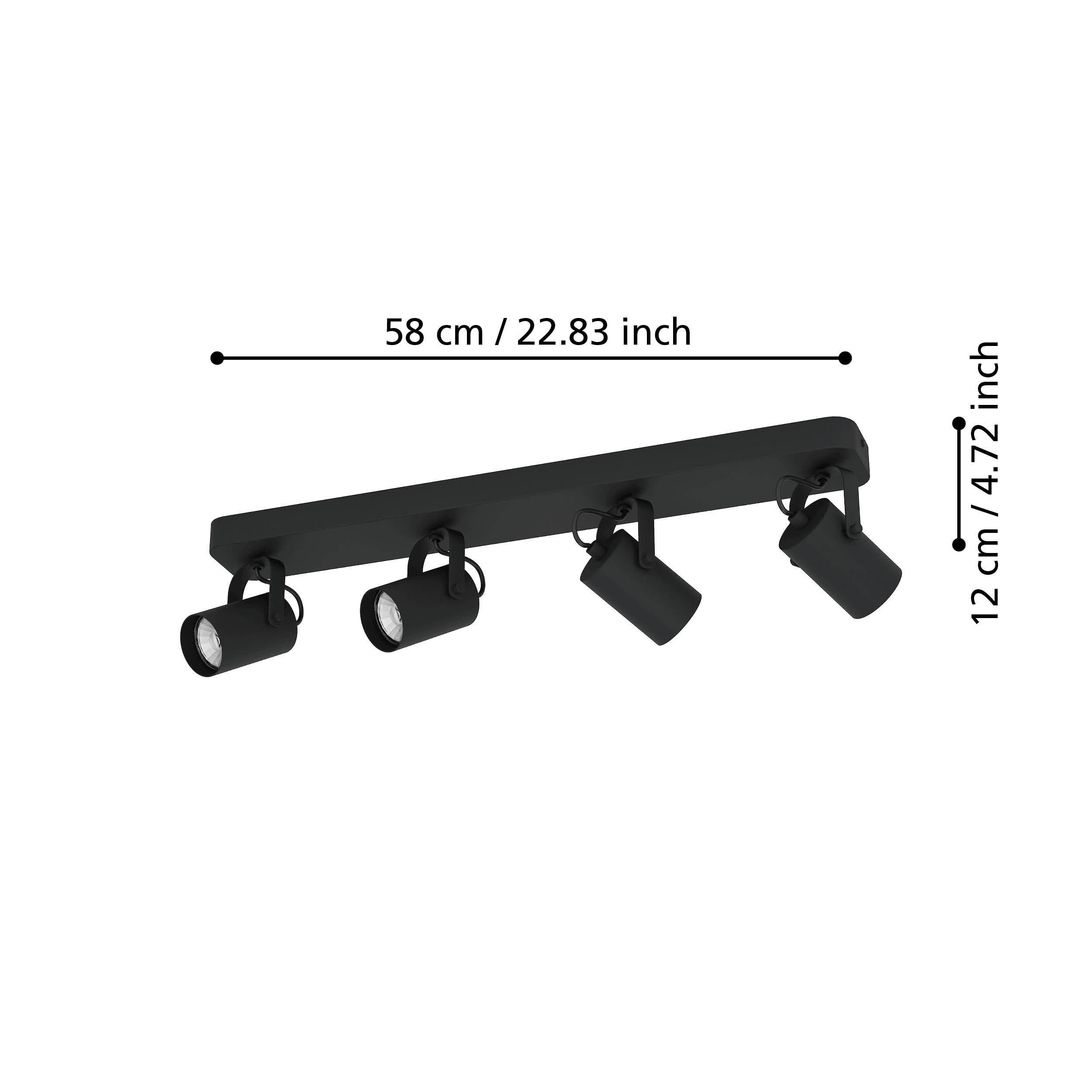 Réglette SOREGO noir L58cm