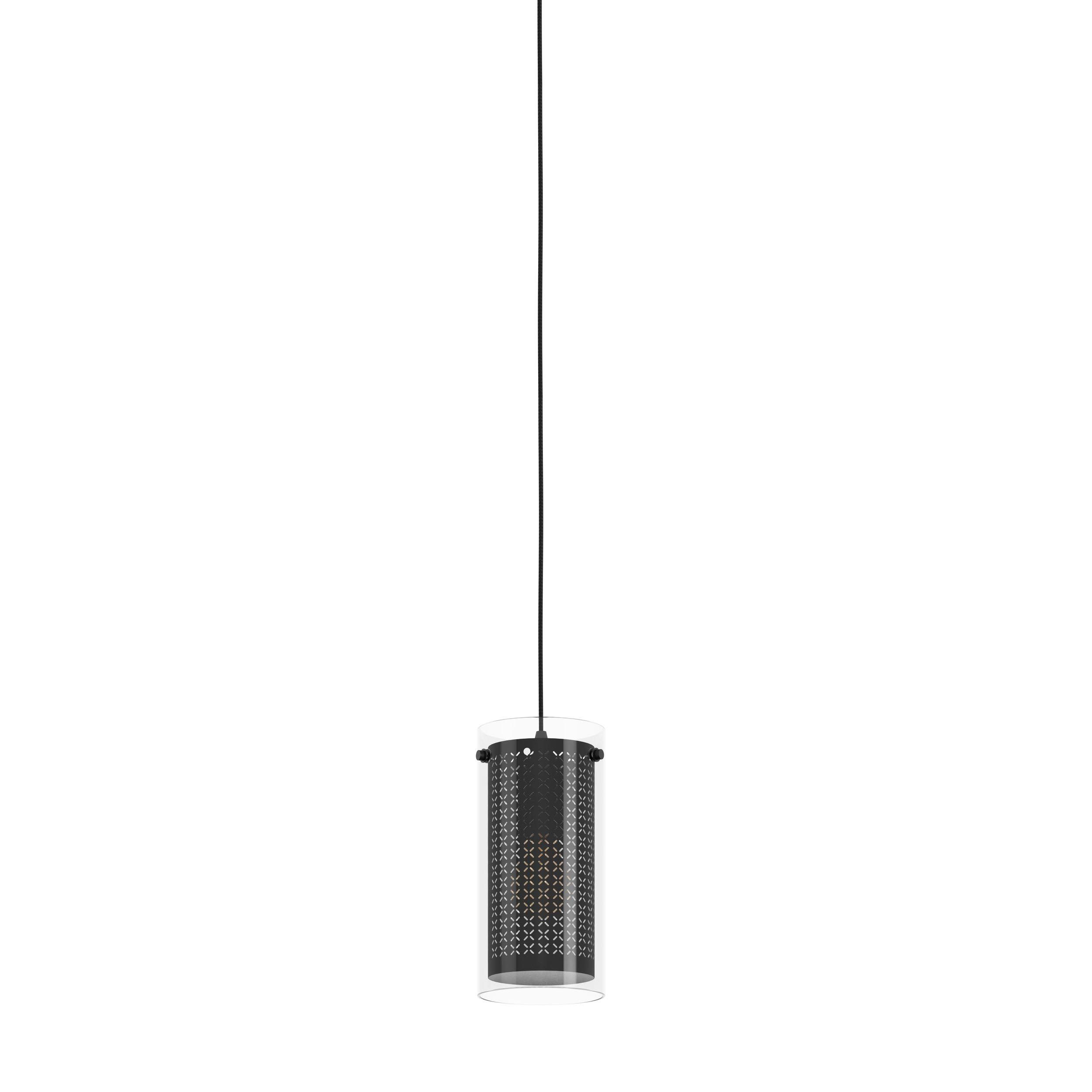 Suspension PINTO TEXTIL 1 verre noir Ø12cm