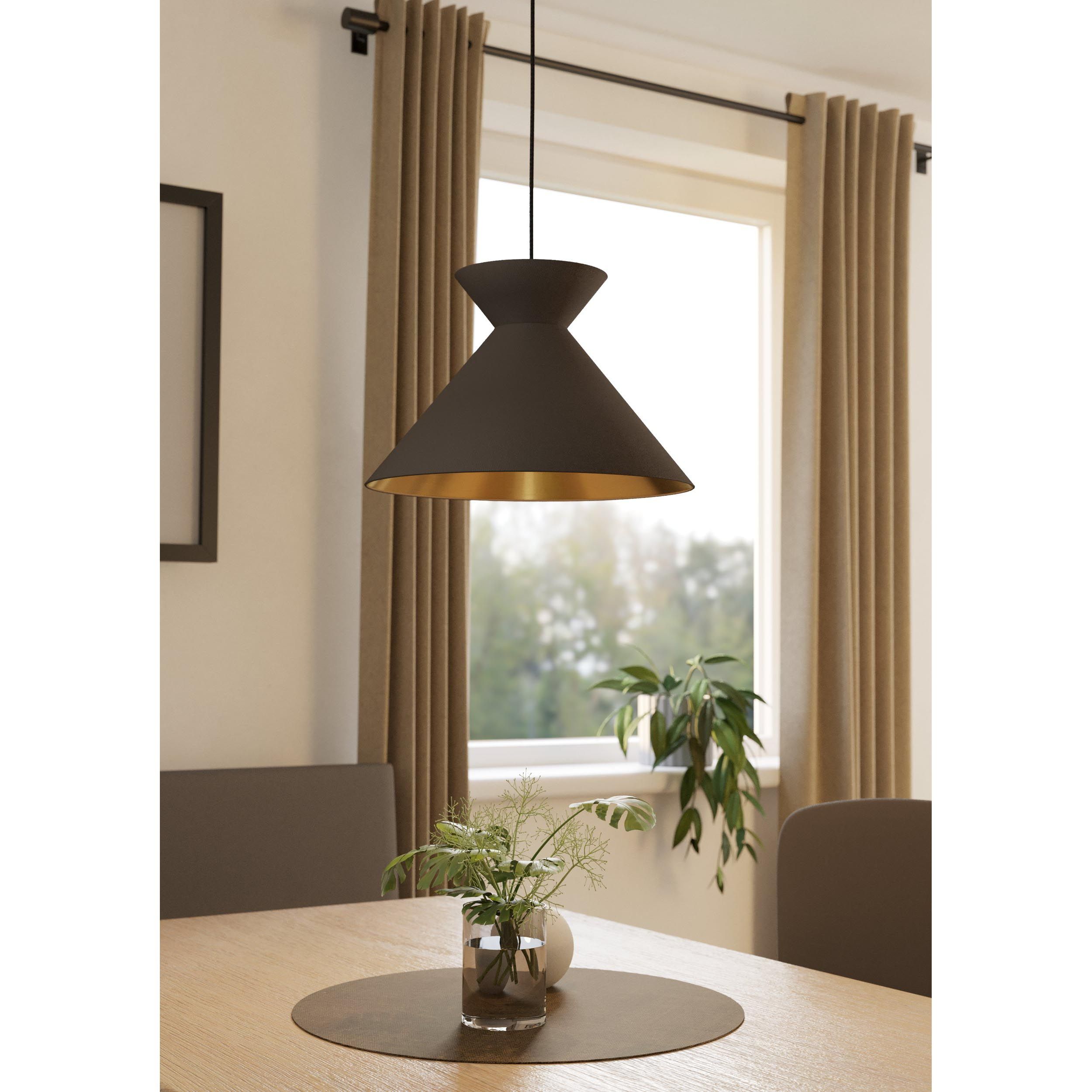 Suspension NASTASIA tissu marron Ø38cm