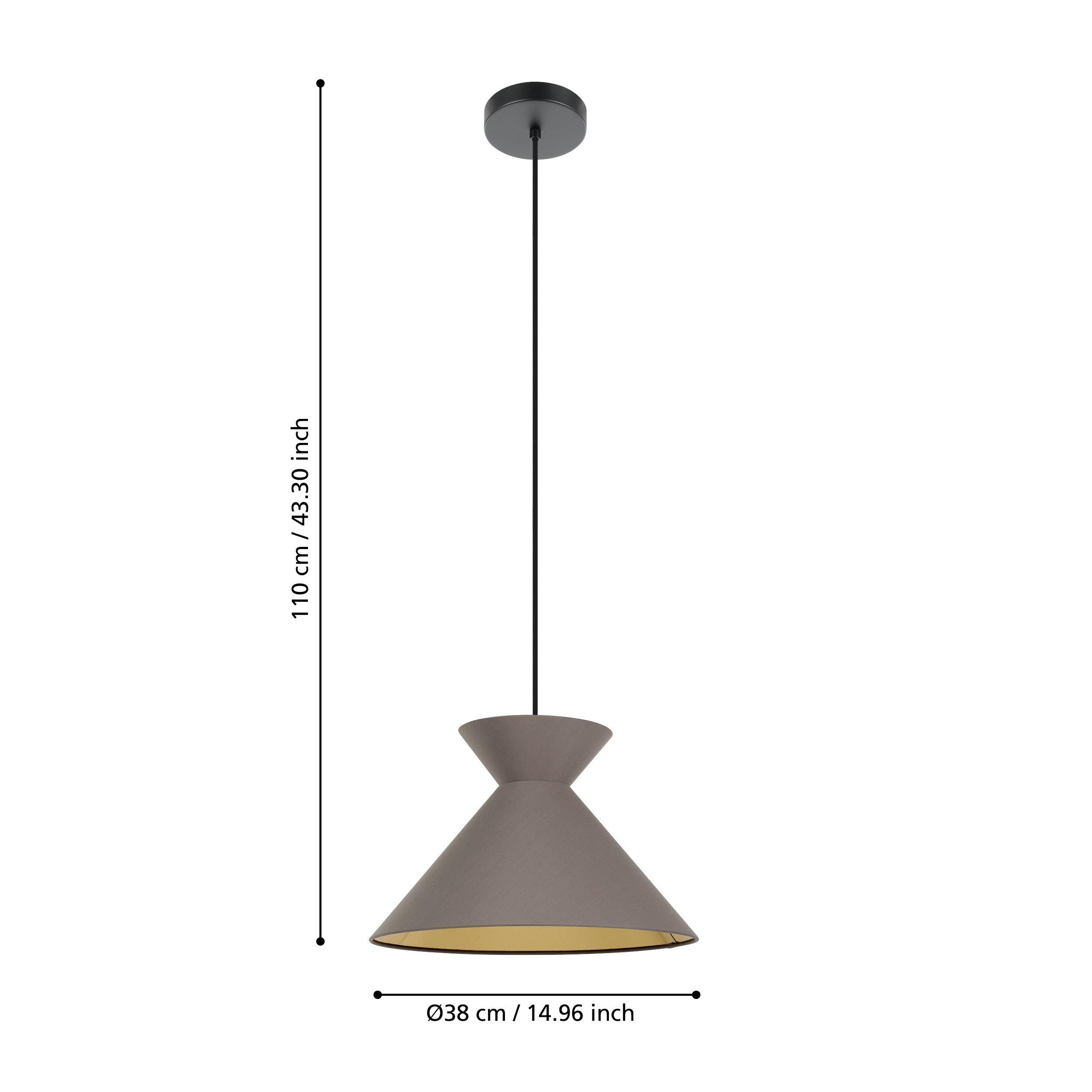 Suspension NASTASIA tissu marron Ø38cm