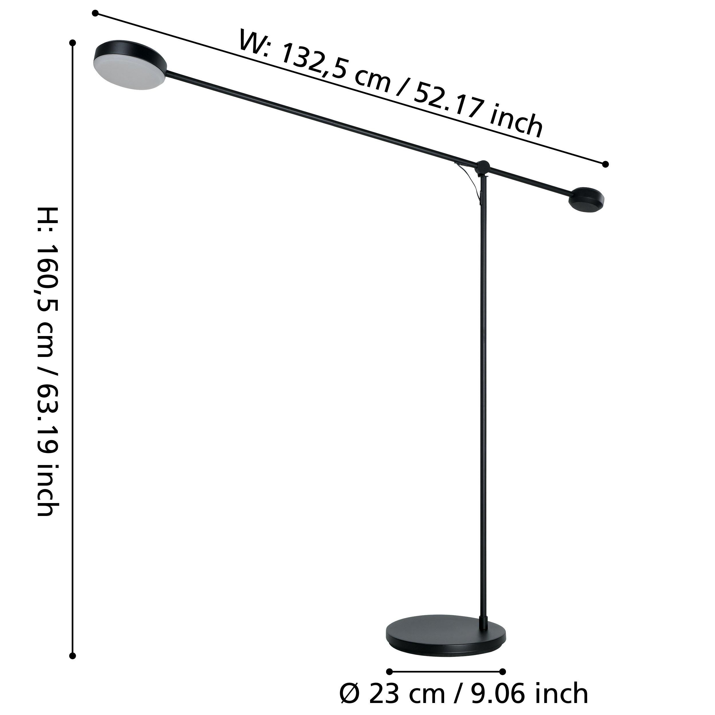 Lampadaire LED CLAVELLINA noir H160,5cm
