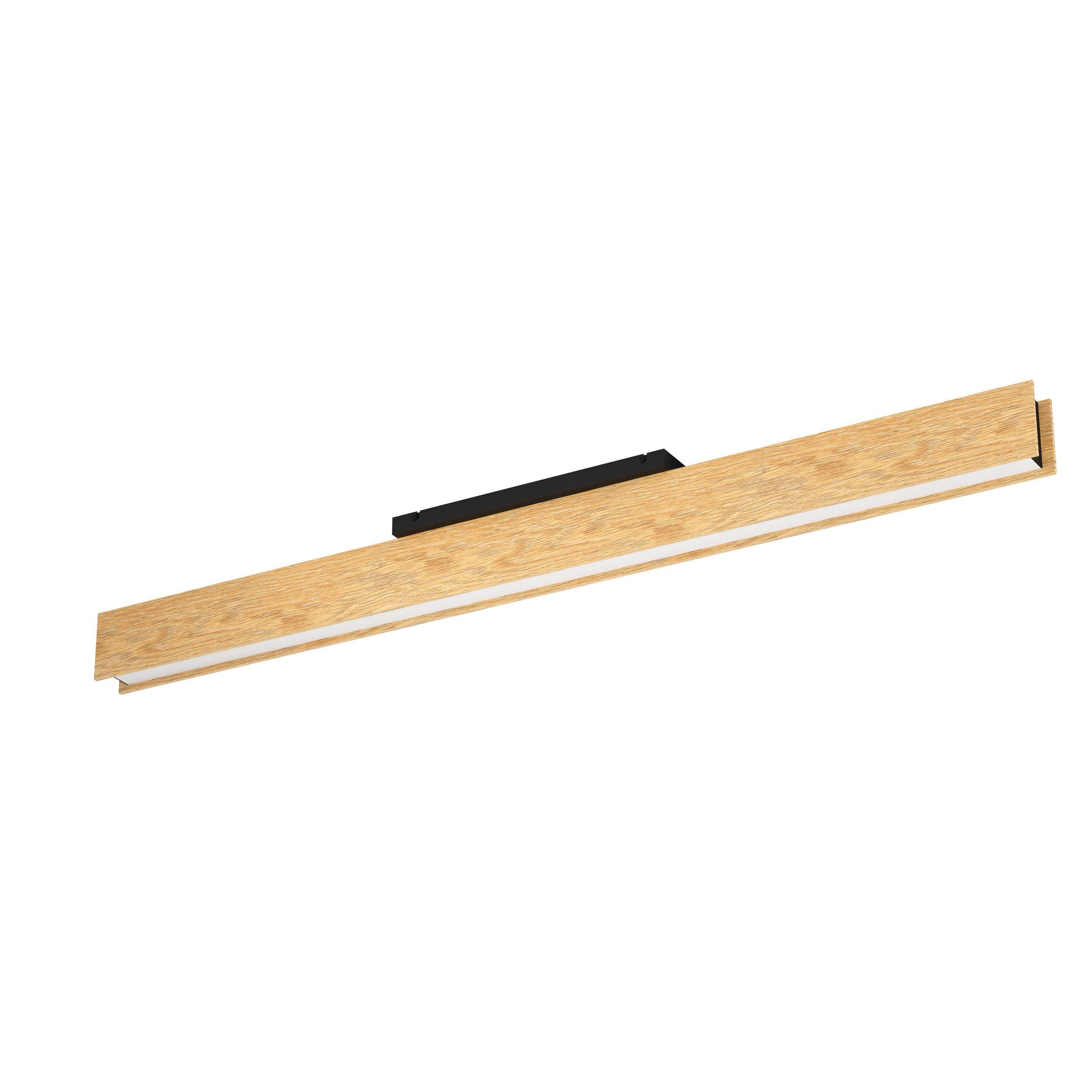 Plafonnier LED dimmable ANCHORENA-Z bois naturel/noir L123cm