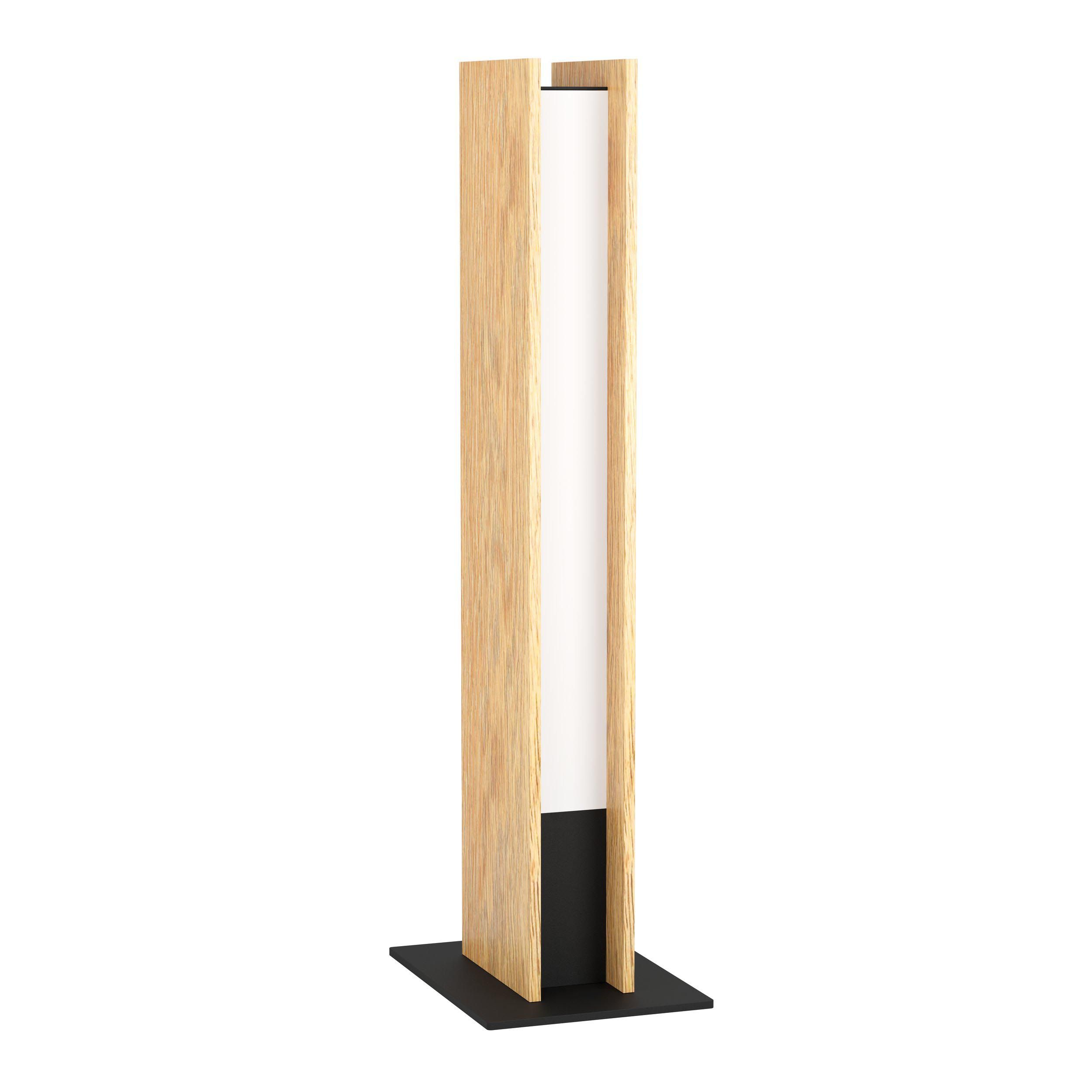 Lampe à poser LED dimmable ANCHORENA-Z bois naturel/noir H46,5cm