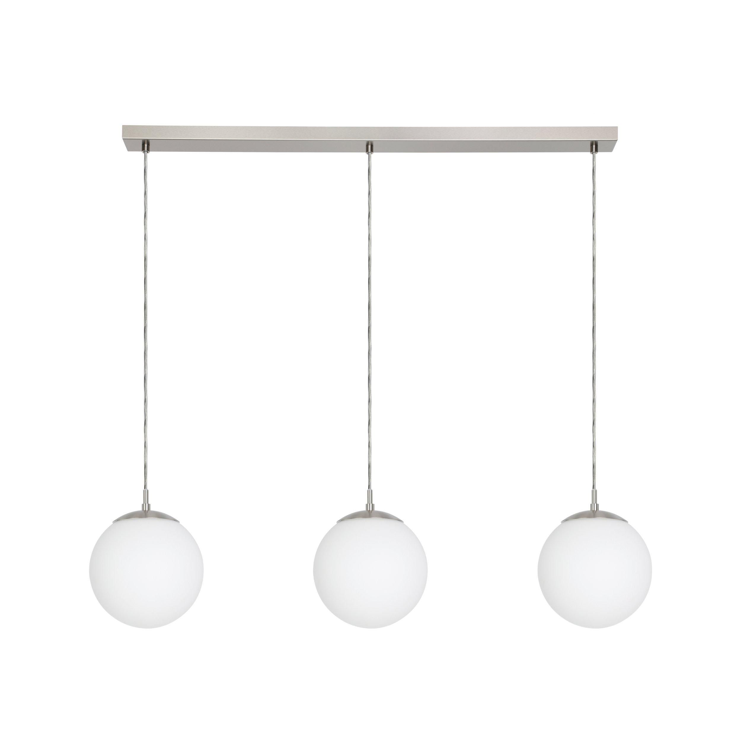 Suspension RONDO gris/verre opalin L96cm