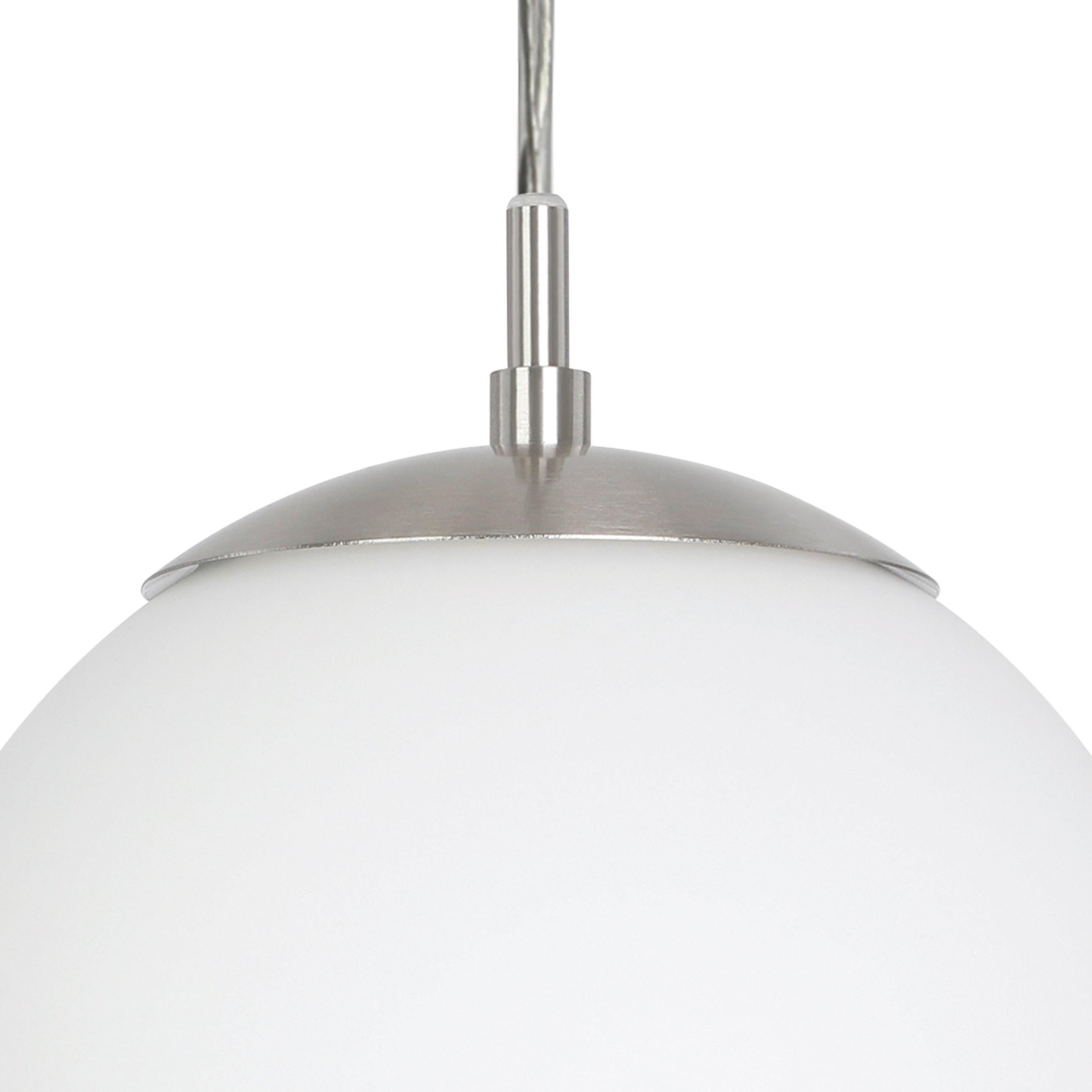 Suspension RONDO gris/verre opalin L96cm