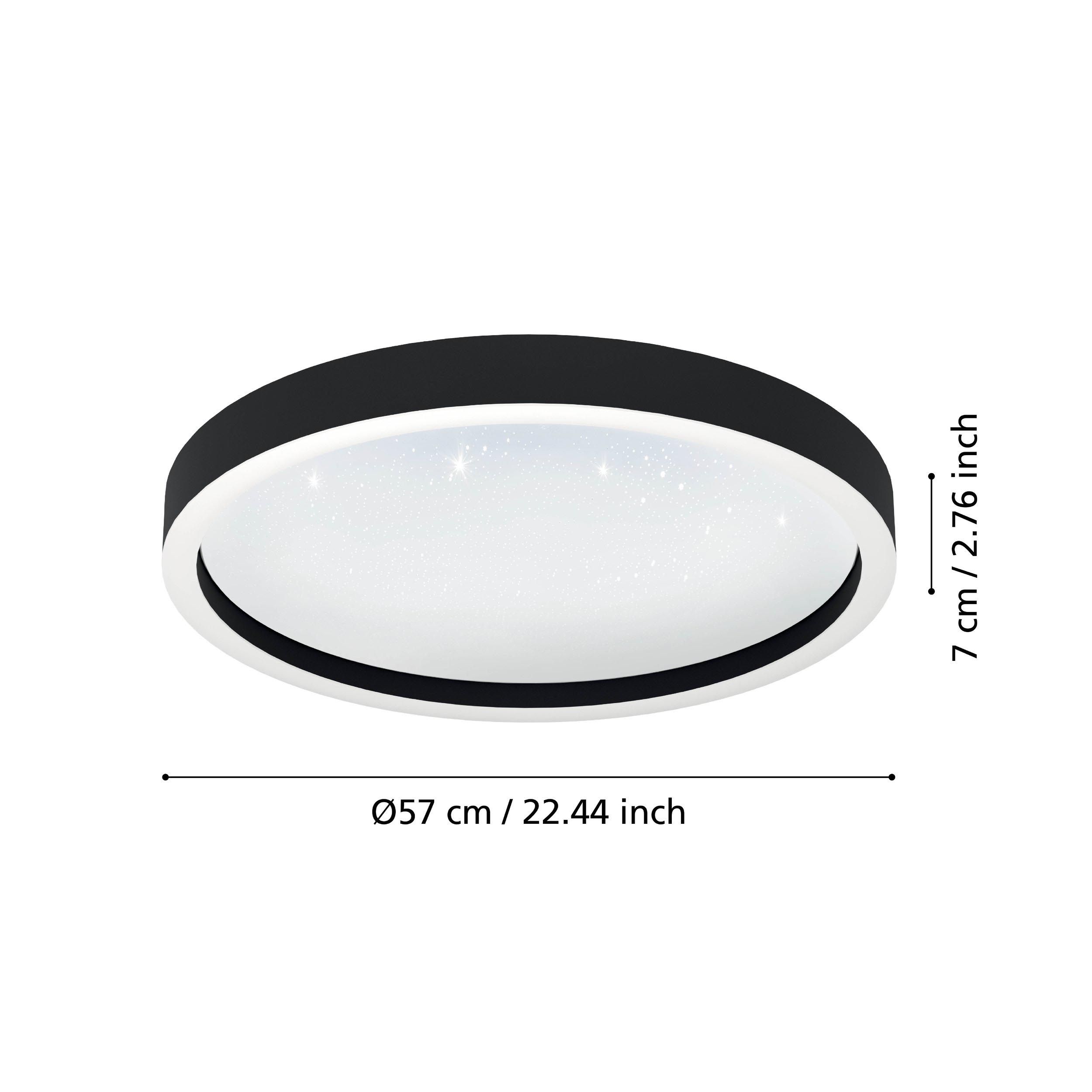 Plafonnier plastique noir MONTEMORELOS-Z LED INT 1X34,5W