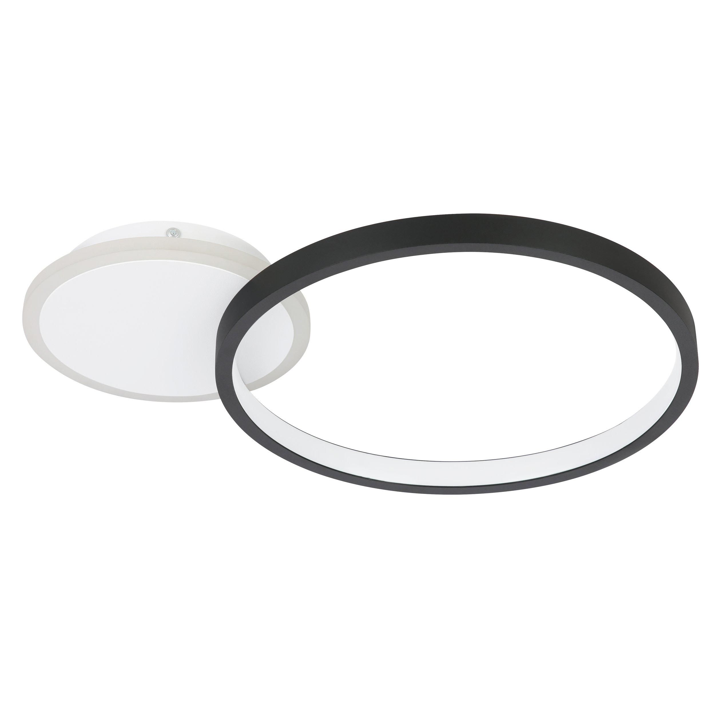 Plafonnier LED dimmable GAFARES noir/blanc L40,5cm