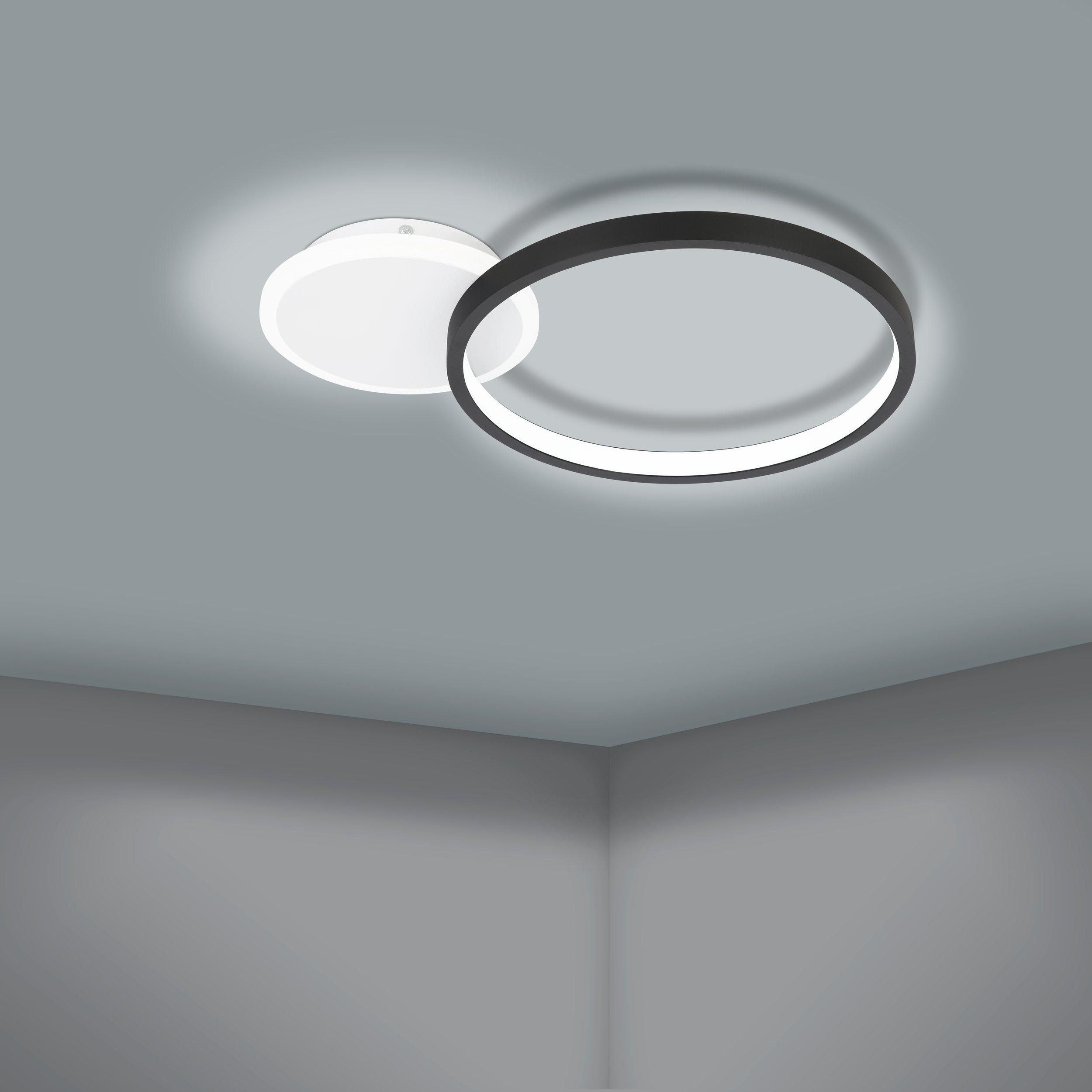 Plafonnier LED dimmable GAFARES noir/blanc L40,5cm
