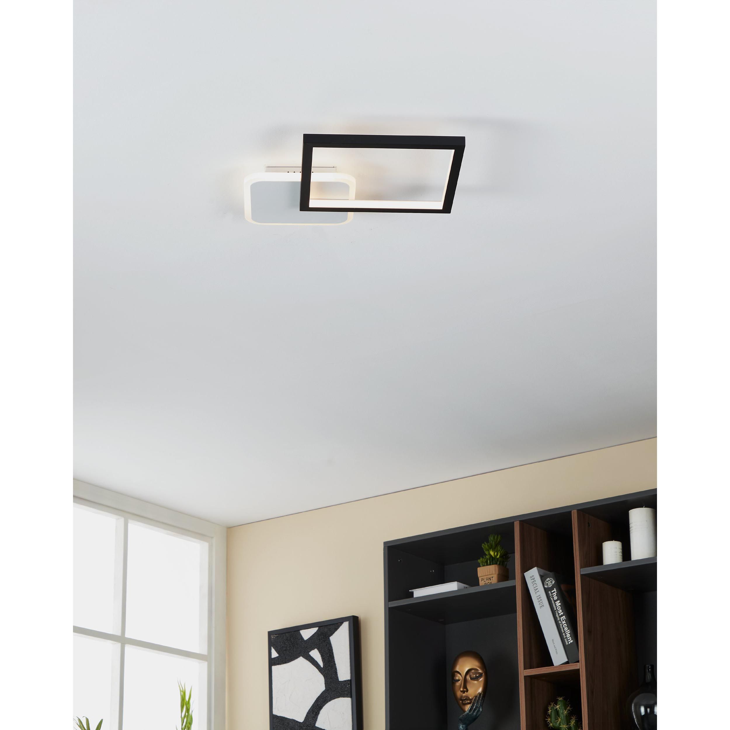 Plafonnier LED dimmable GAFARES noir/blanc L40,5cm