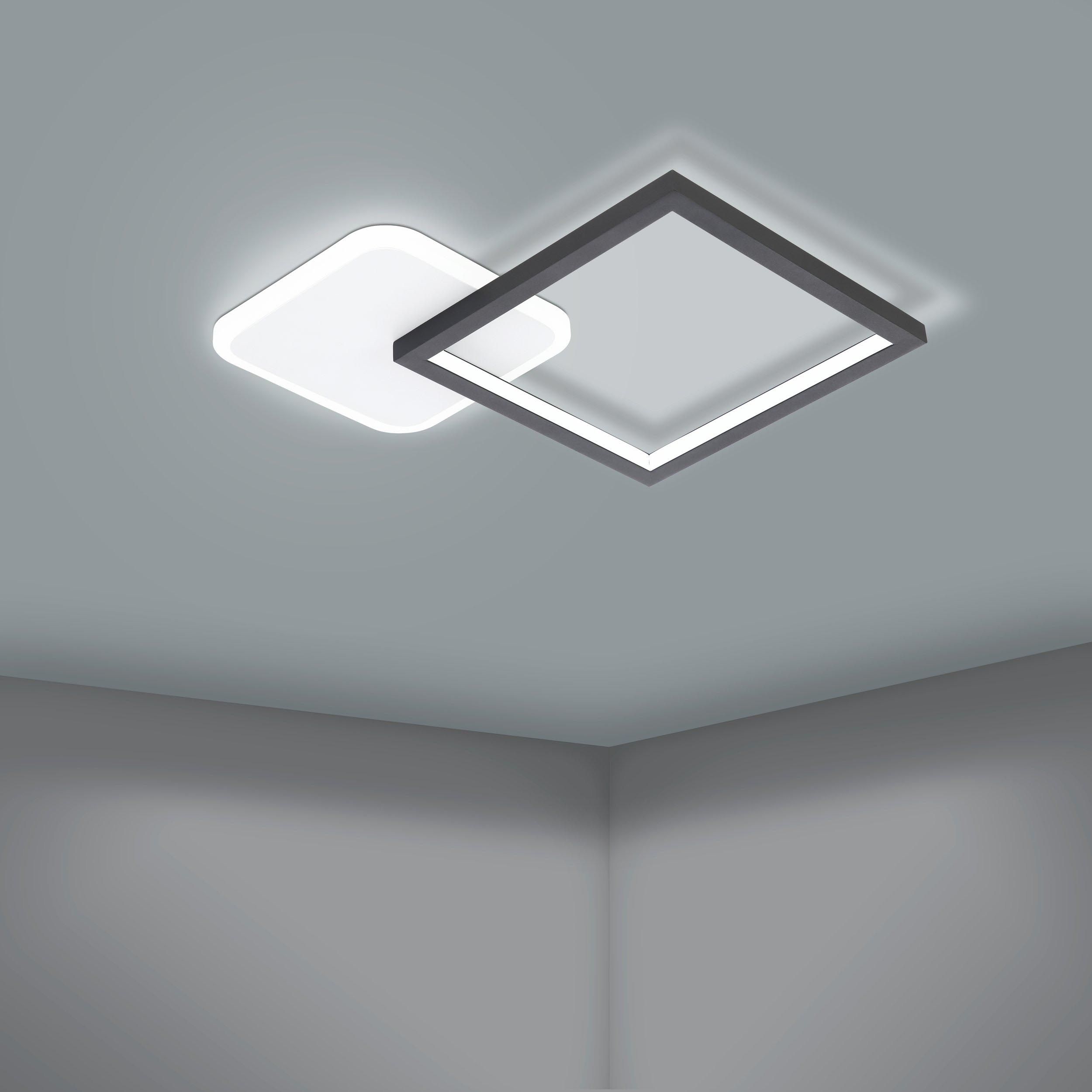 Plafonnier LED dimmable GAFARES noir/blanc L40,5cm