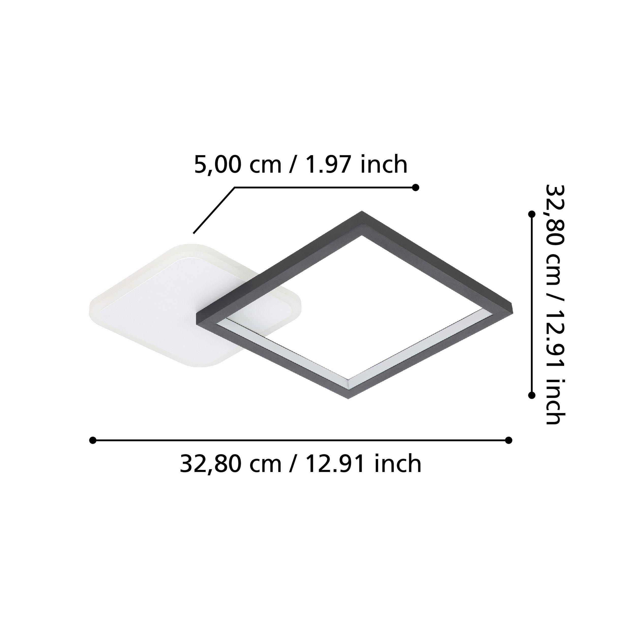 Plafonnier LED dimmable GAFARES noir/blanc L40,5cm