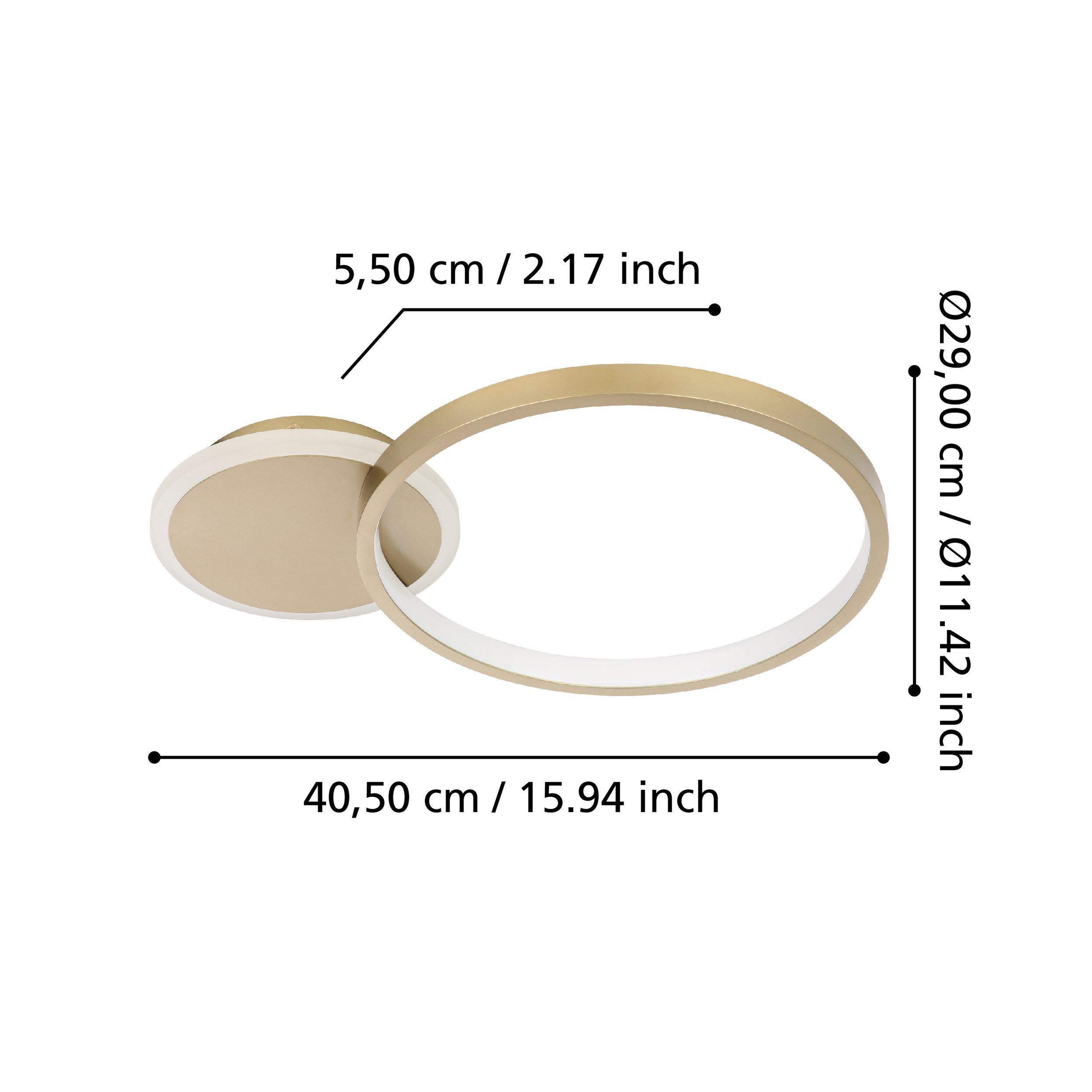 Plafonnier LED dimmable GAFARES doré/blanc L40,5cm